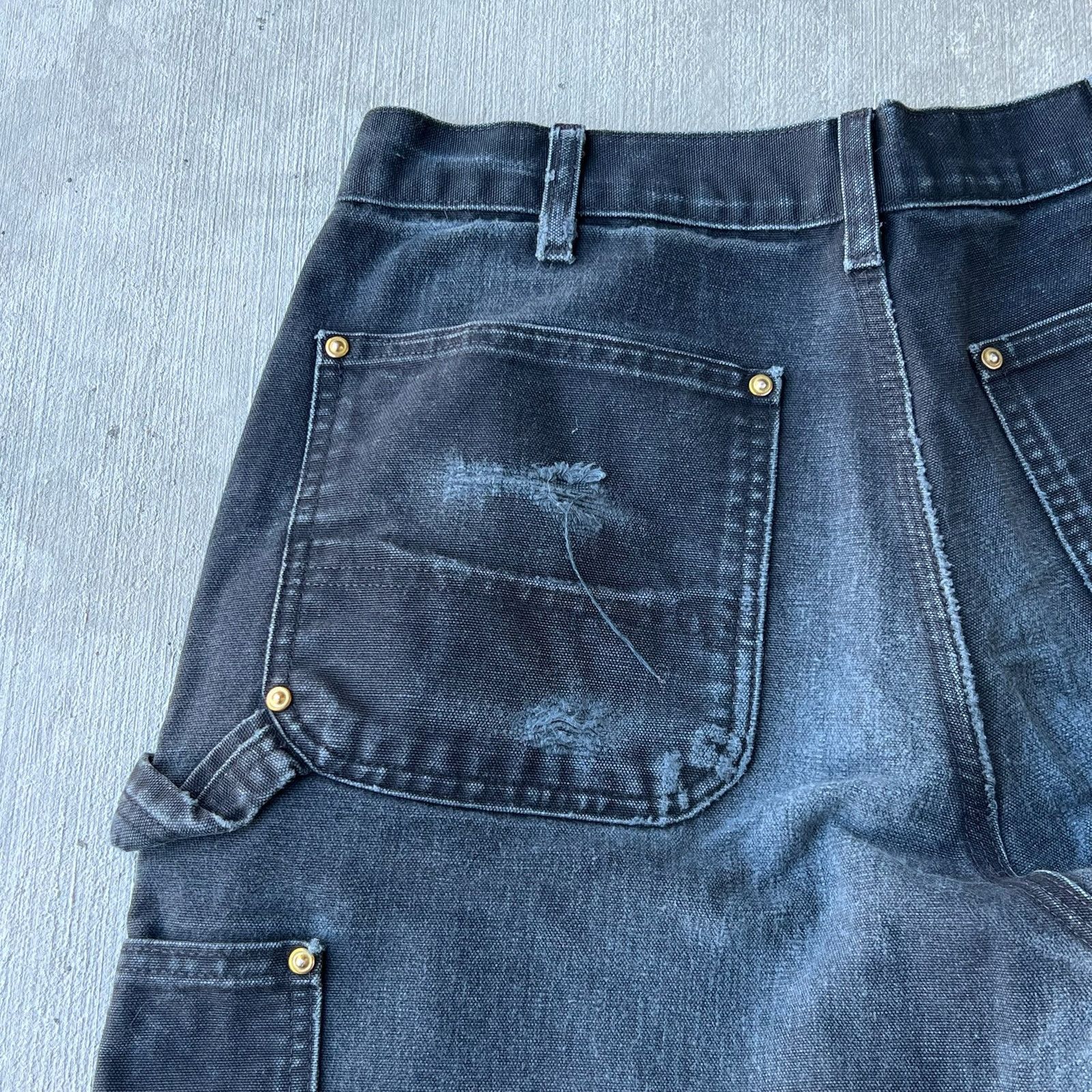 Carhartt × Vintage Carhartt faded black double knee work wear carpenter pants Size US 31 - 12 Thumbnail