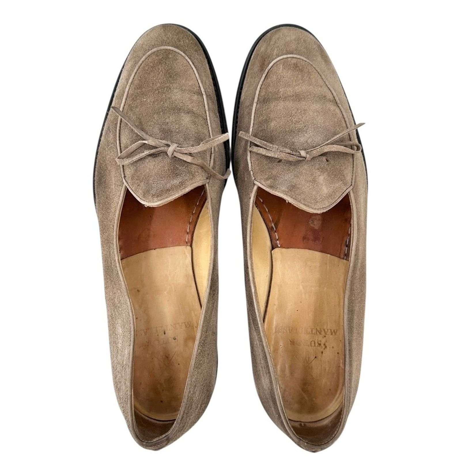 Sutor Mantellassi Gray Brown Suede Leather Driving Shoes Slip On Loafers Size US 8.5 / EU 41-42 - 5 Thumbnail