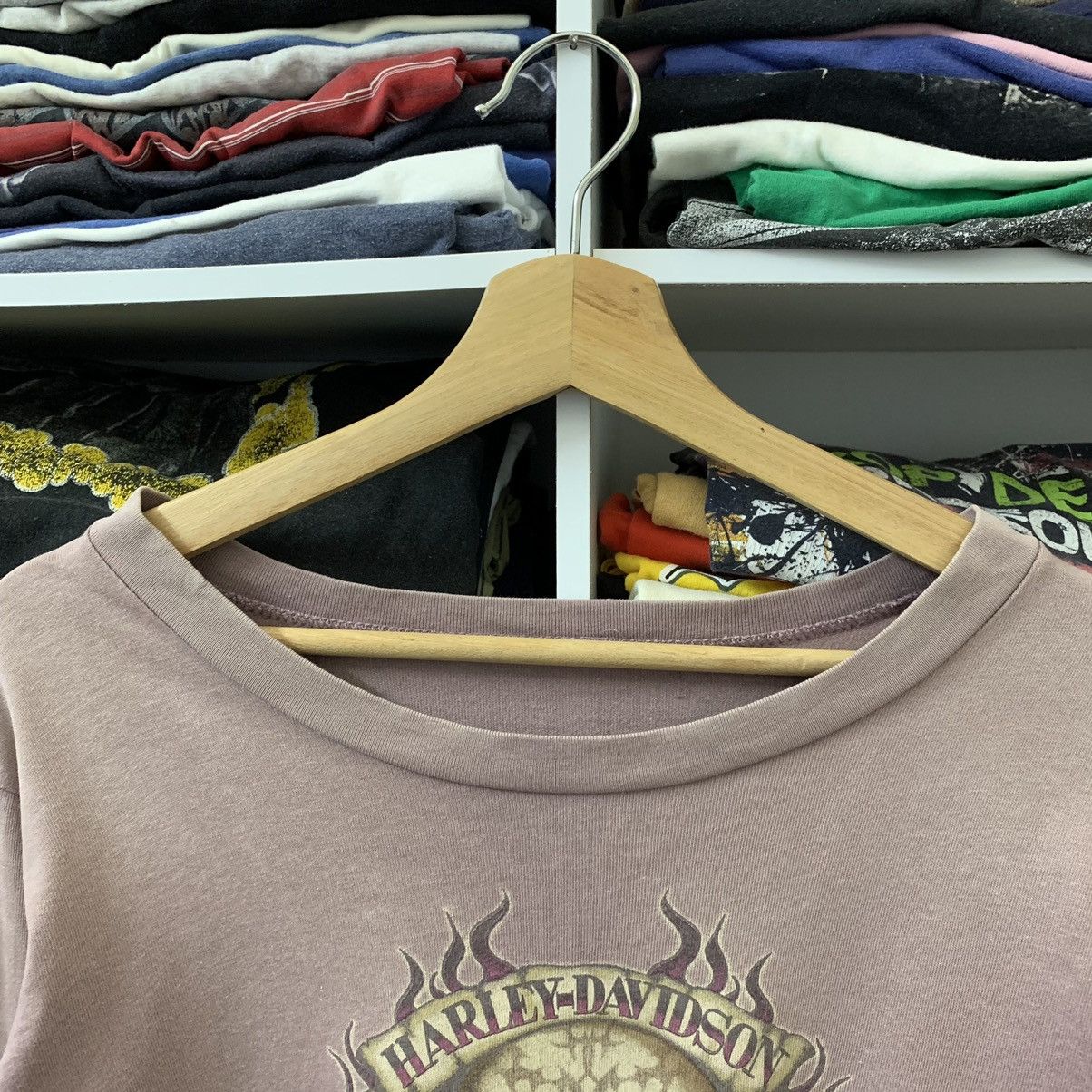 Harley Davidson × Vintage VTG 07 HARLEY DAVIDSON SKULL FLAME SKULL TEE Size M / US 6-8 / IT 42-44 - 4 Thumbnail