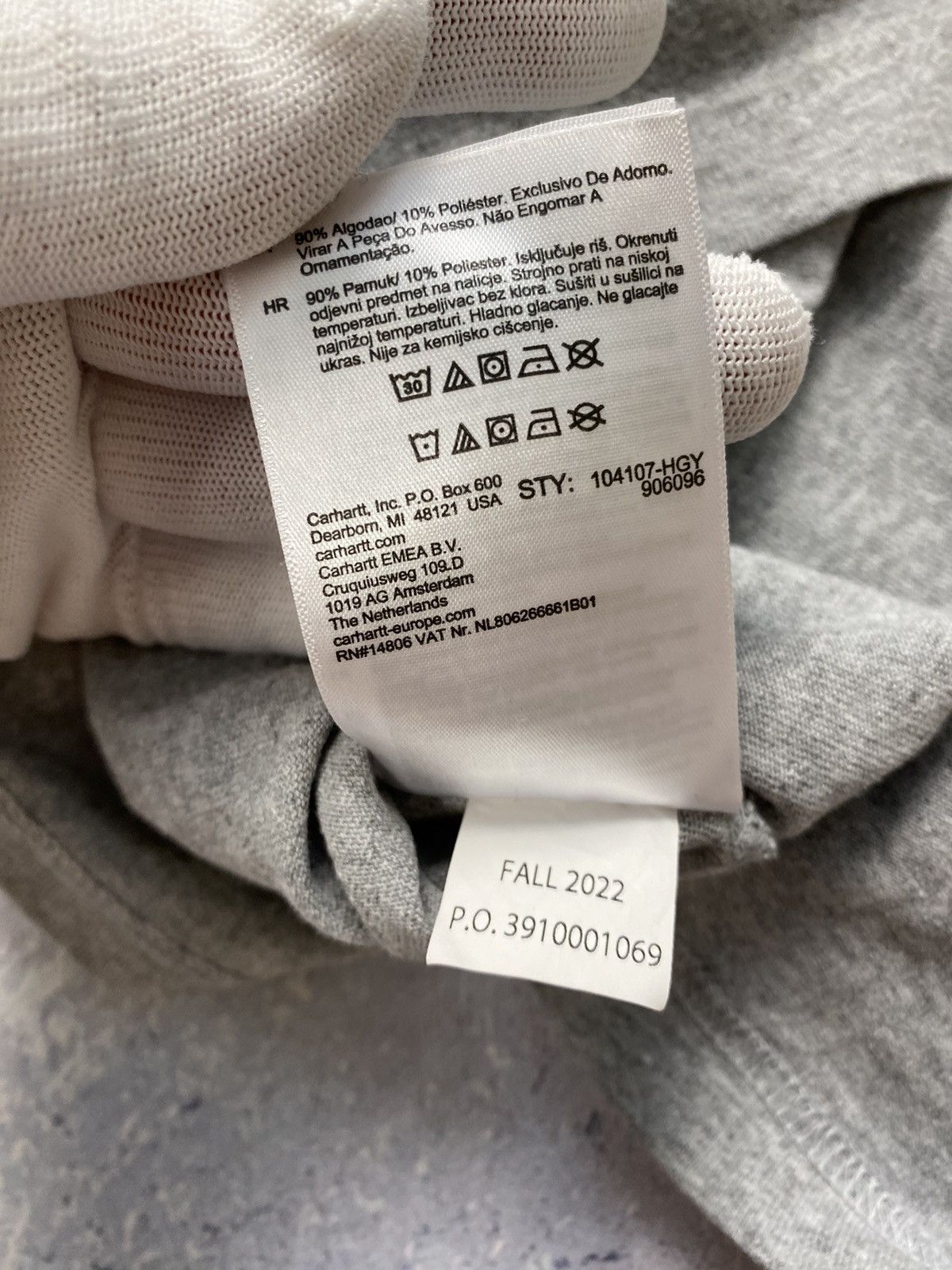 Carhartt × Carhartt Wip Carhartt Men’s Grey Sweatshirt with big logo Size US L / EU 52-54 / 3 - 15 Thumbnail