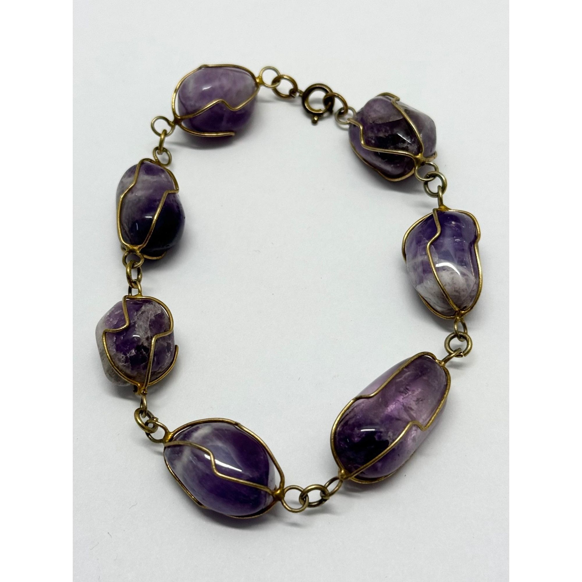 Vintage Vintage caged wrapped amethyst stone bracelet Size ONE SIZE - 1 Thumbnail