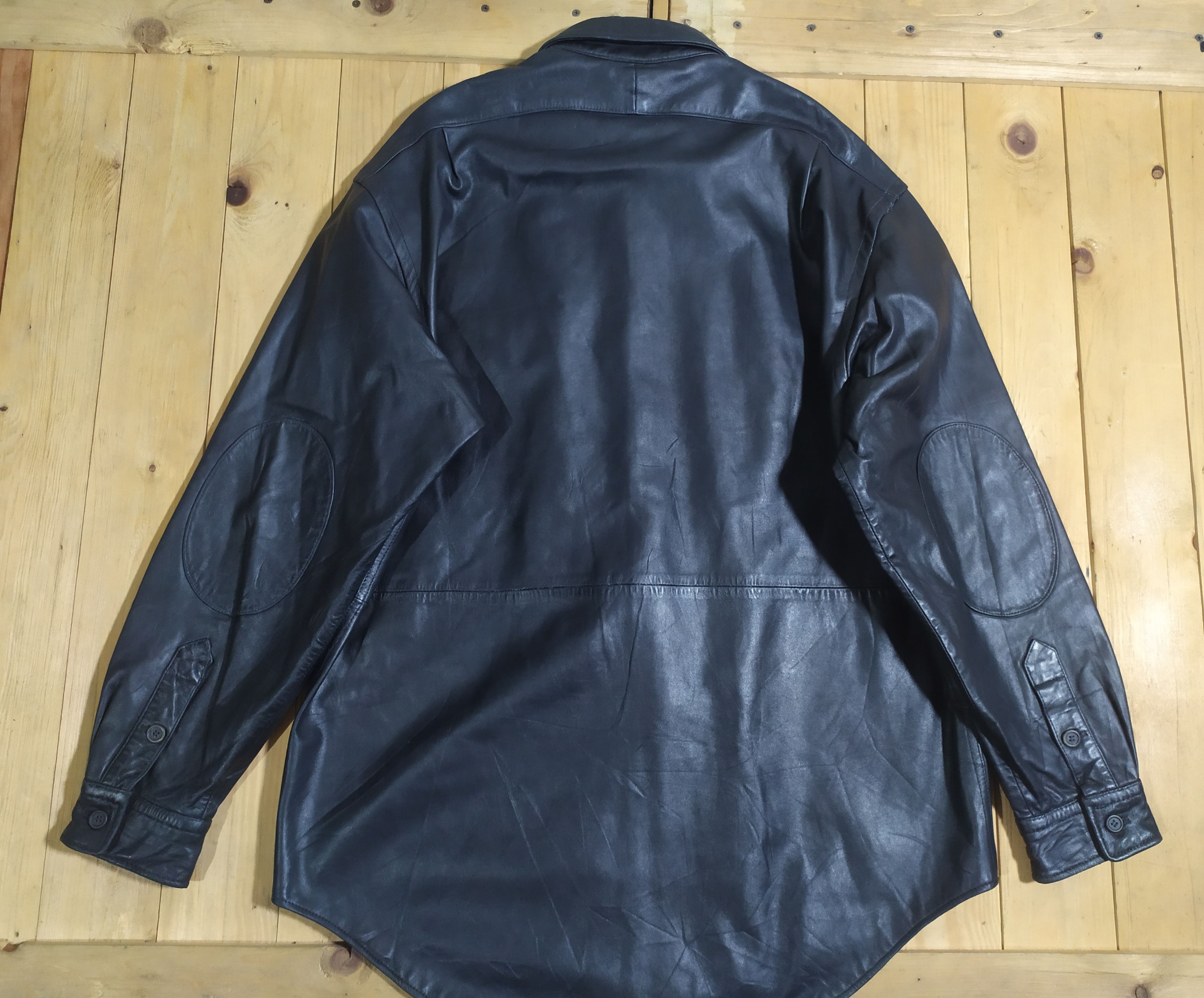 Polo Ralph Lauren × RRL Ralph Lauren POLO RALPH LAUREN LEATHER BLACK SHIRT JACKET Size US L / EU 52-54 / 3 - 6 Thumbnail