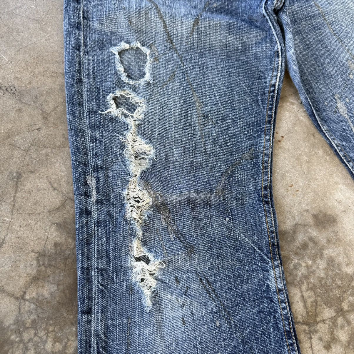 Japanese Brand W33 Vintage HM208B Faded Ripped Flare Denim Jean Pants Size US 33 - 6 Thumbnail