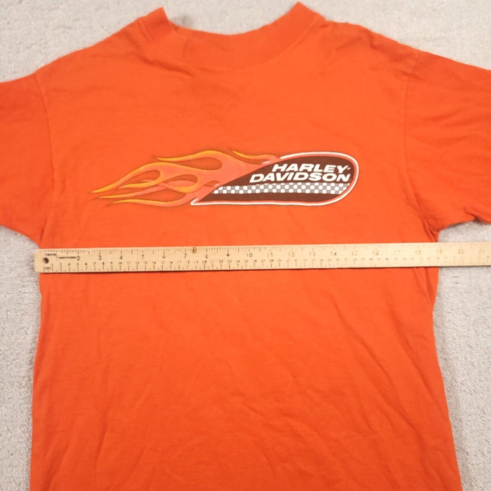 Harley Davidson VTG Harley-Davidson Shirt Large Orange Bettendorf Iowa Motor Biker Casual Mens T-Shirt Colorful Logo Graphic Print Size US L / EU 52-54 / 3 - 3 Thumbnail