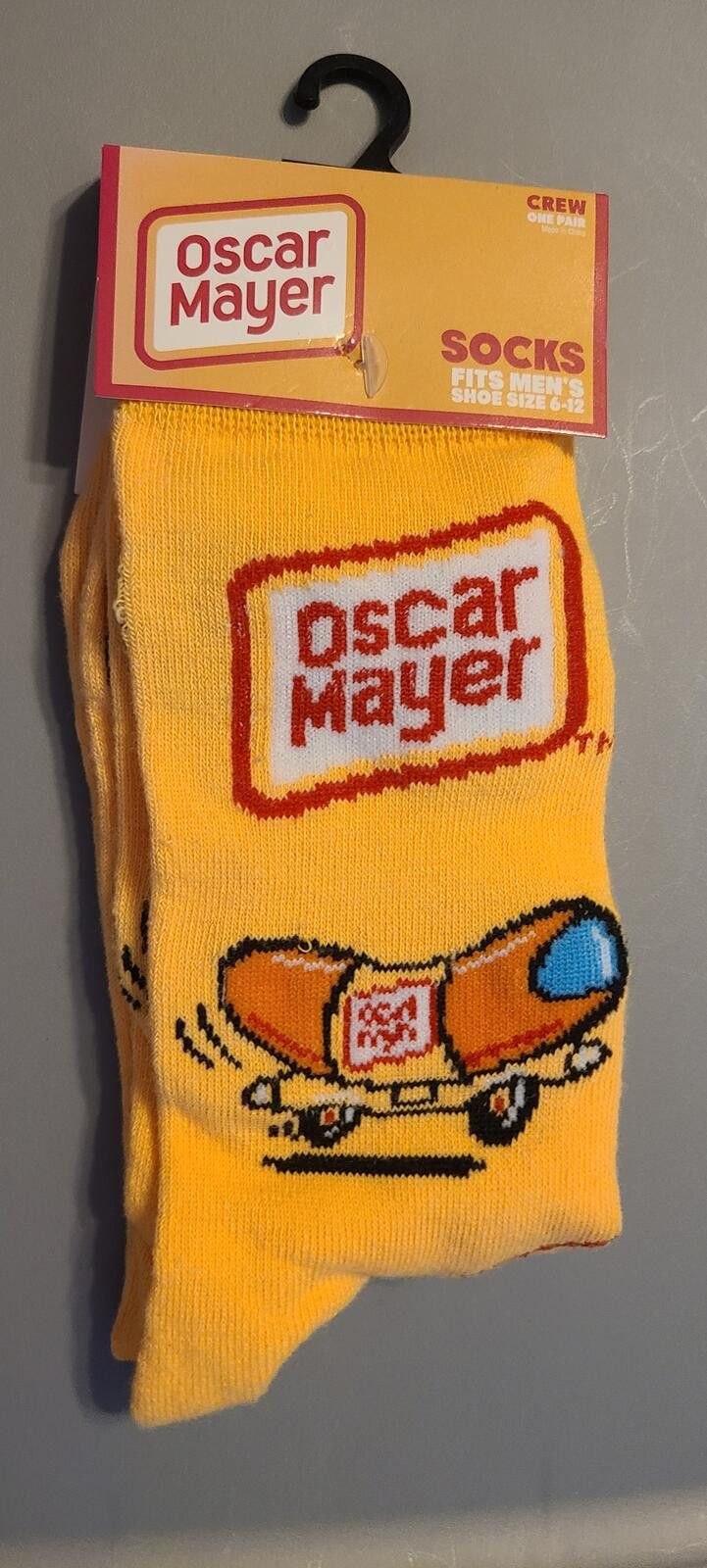 Other Oscar Mayer Crew Socks for Men, Yellow with Hot Dog Design Size ONE SIZE - 1 Preview
