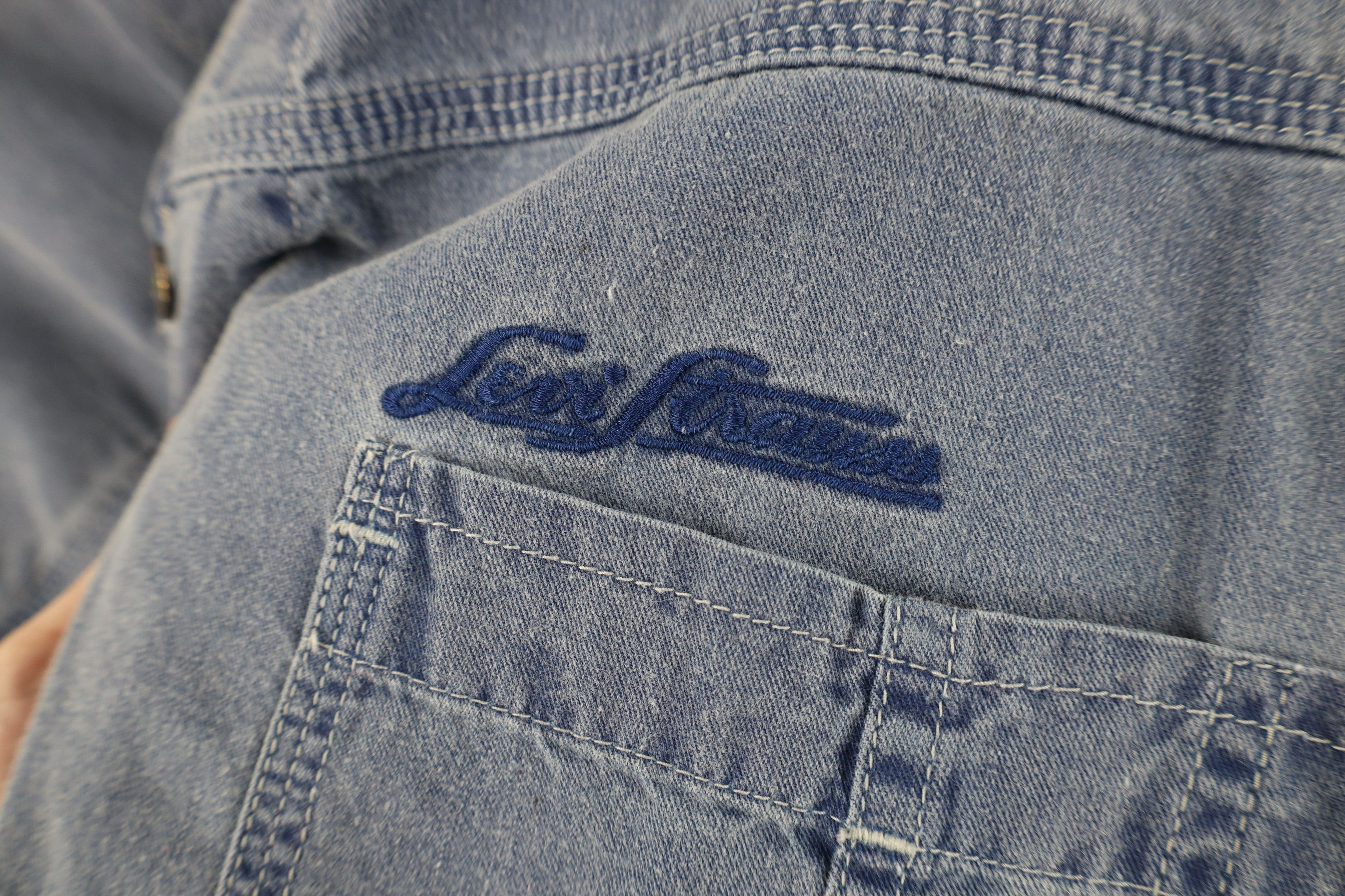 Levi's Vintage 90s Levis Stonewash Baggy Collared Button Shirt Blue Size US L / EU 52-54 / 3 - 4 Thumbnail