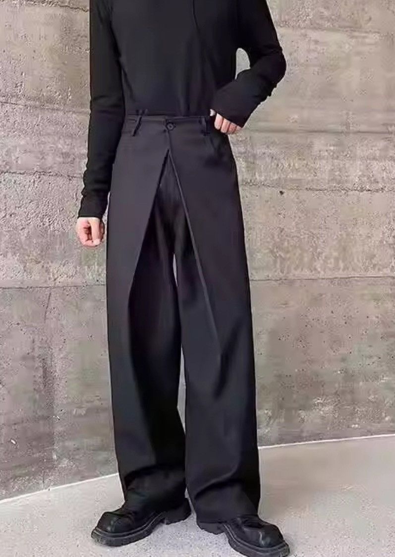 Japanese Brand Black High Waist Straight Wide Leg Pleated Pants / Trousers Size US 32 / EU 48 - 3 Thumbnail