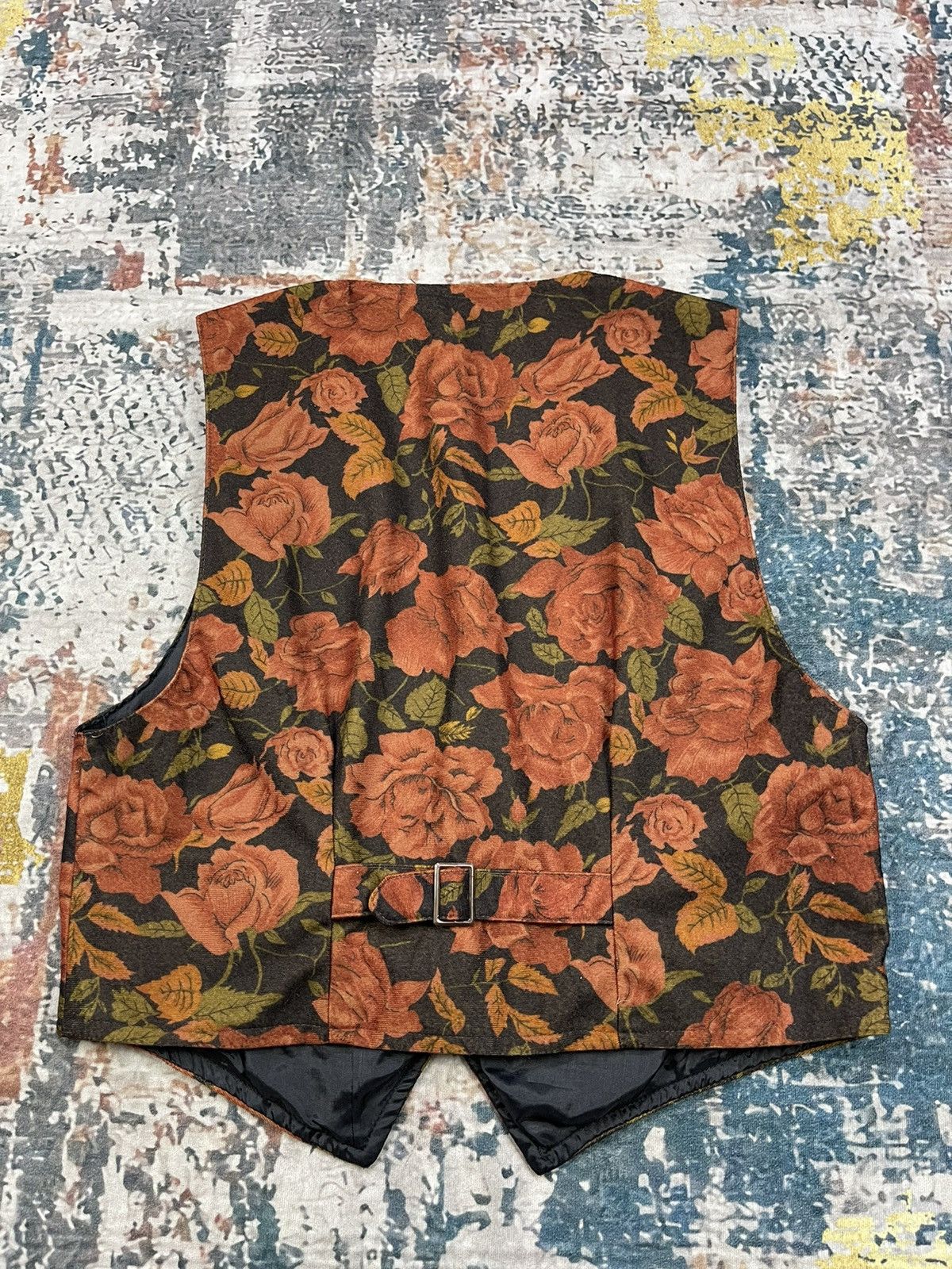 Vintage Vintage Tucano USA Floral Velour Waistcoat Gilet Size ONE SIZE - 4 Thumbnail