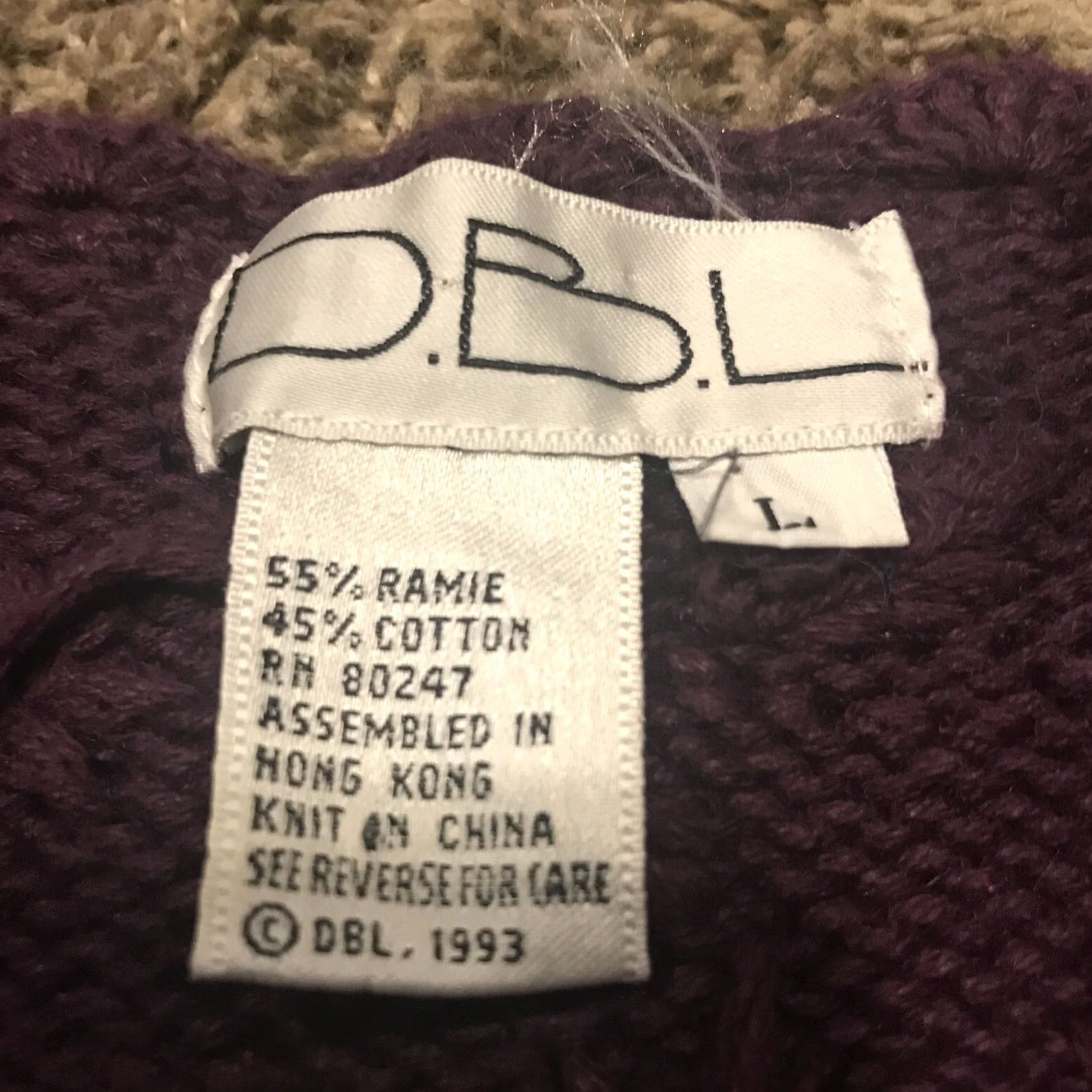 Vintage VINTAGE D.B.L. Purple Knit Sweater Cardigan Woman L Floral Button Up 1980s Womens Men’s? Size L / US 10 / IT 46 - 2 Thumbnail
