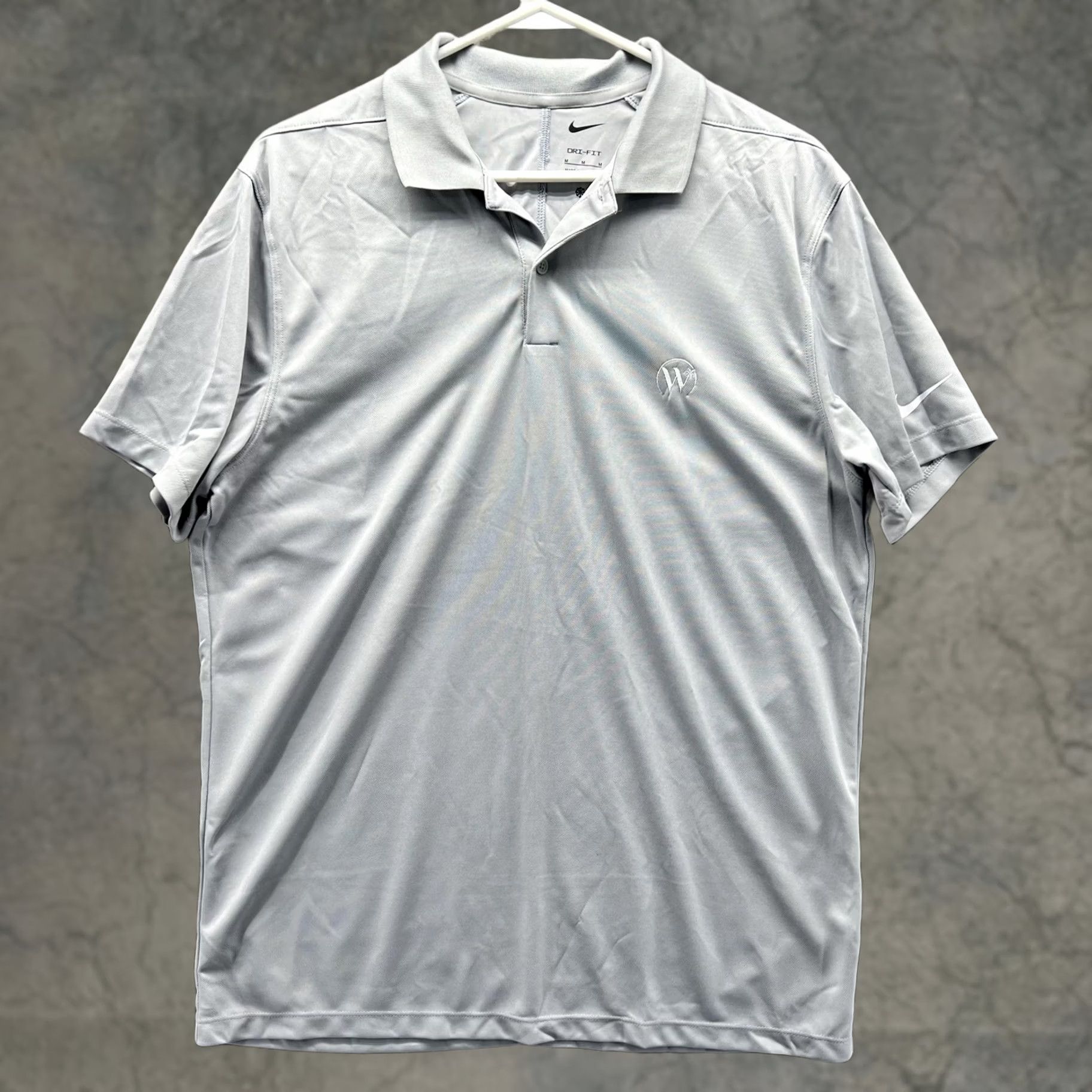 Nike Nike Dri-FIT Polo Shirt Mens Medium Gray Solid W Logo Golf Performance Casual Size US M / EU 48-50 / 2 - 1 Thumbnail