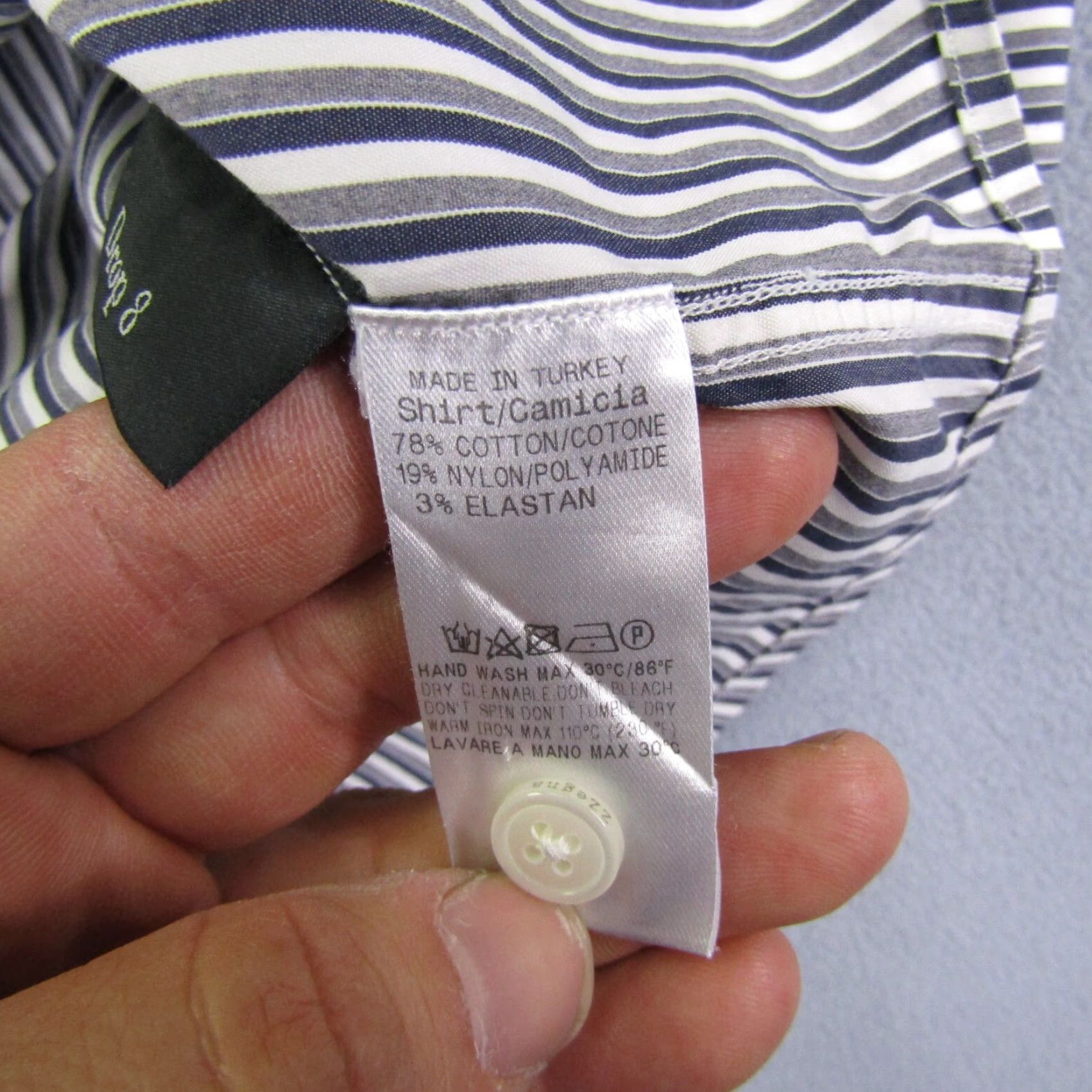 Ermenegildo Zegna VINTAGE Ermenegildo Zegna Shirt Mens Larg eGray White Stripes Button Up Performance Flex 16 Drop 8 Size US L / EU 52-54 / 3 - 5 Thumbnail