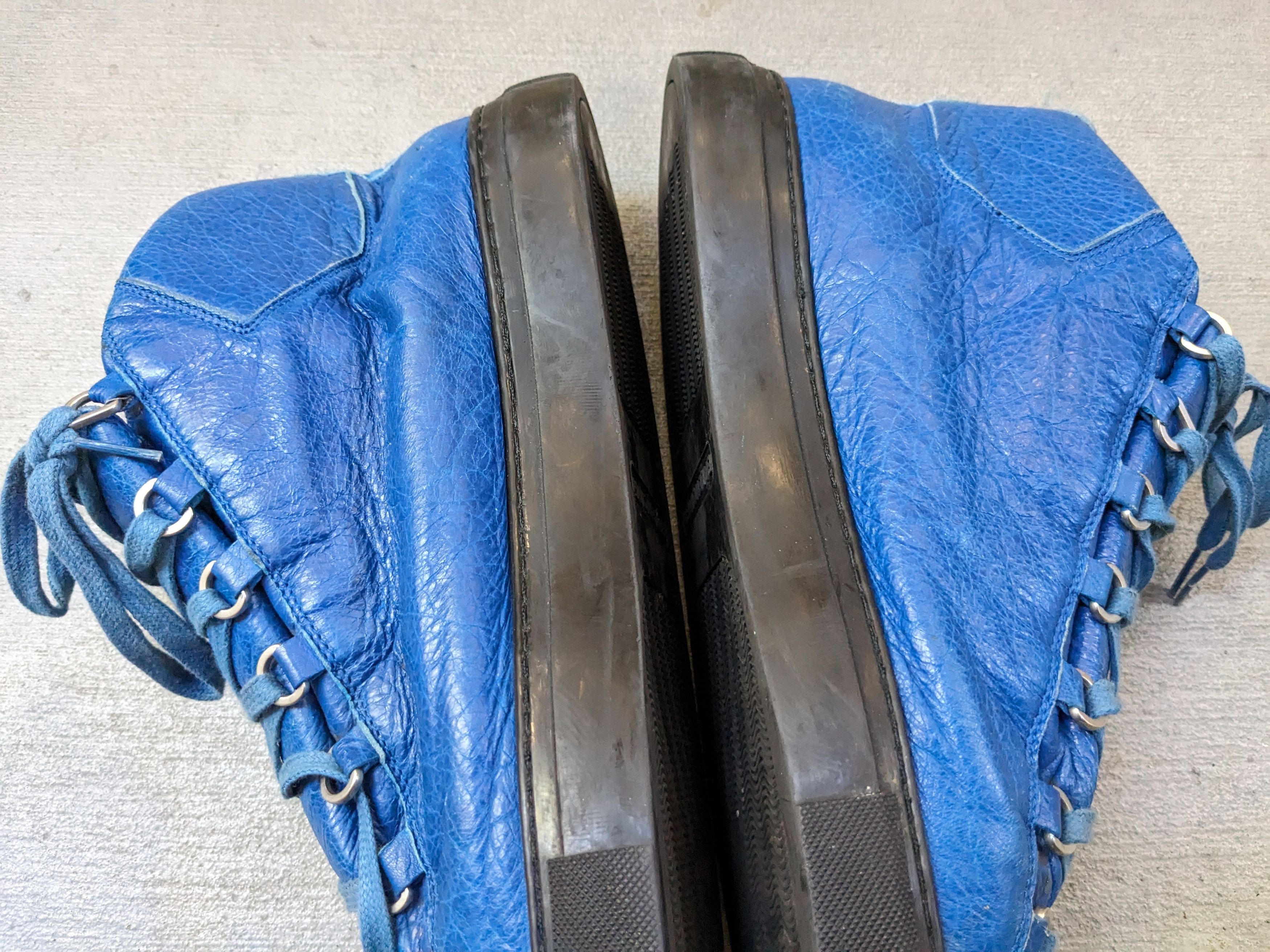 Balenciaga Balenciaga Arena Blue Black Leather 13 High Tops Lace Up Size US 13 / EU 46 - 10 Thumbnail