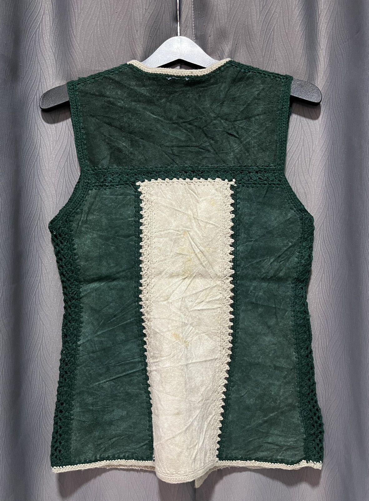 Leather × Vintage Vintage knitted suede leather Vest Size M / US 6-8 / IT 42-44 - 2 Thumbnail