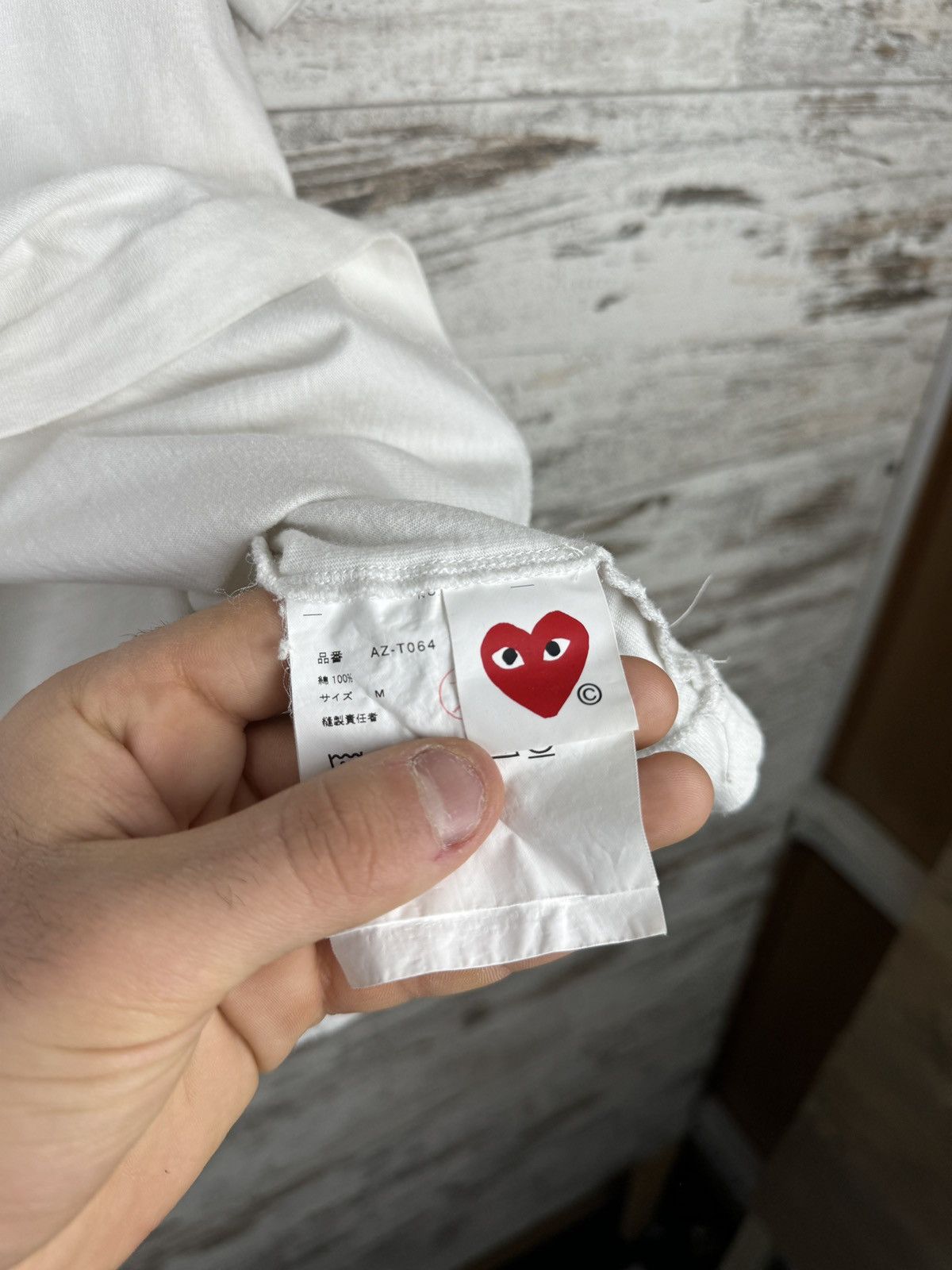 Comme des Garcons Men’s Distressed Play Comme des Garçons T-shirt tee Japanese Size US M / EU 48-50 / 2 - 17 Thumbnail