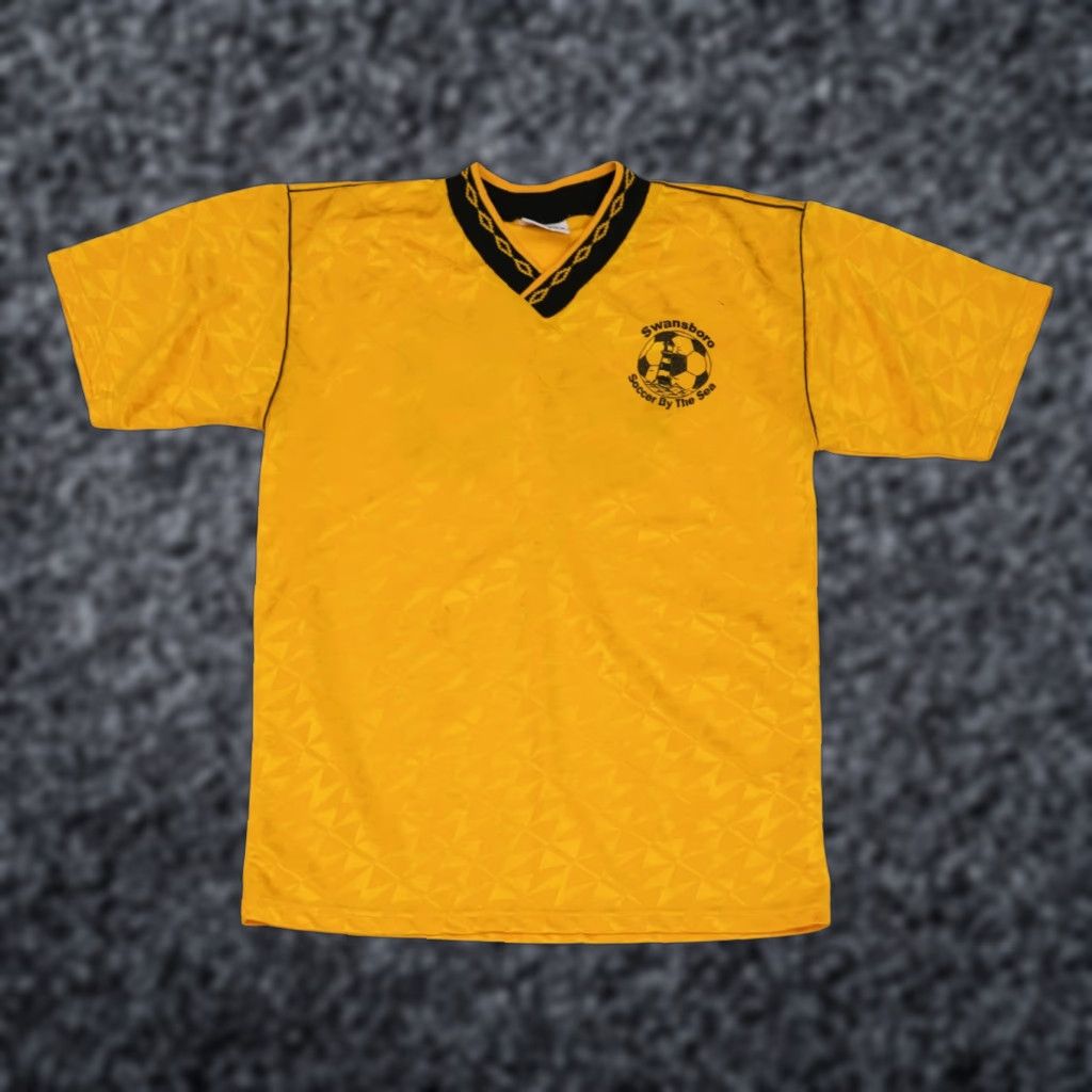 Vintage VINTAGE Swansboro Soccer Jersey Yellow M Medium Geometric Futbol USA 90s Sport Football Soccer Shirt Womens Mens Polo VTG Size US M / EU 48-50 / 2 - 1 Thumbnail