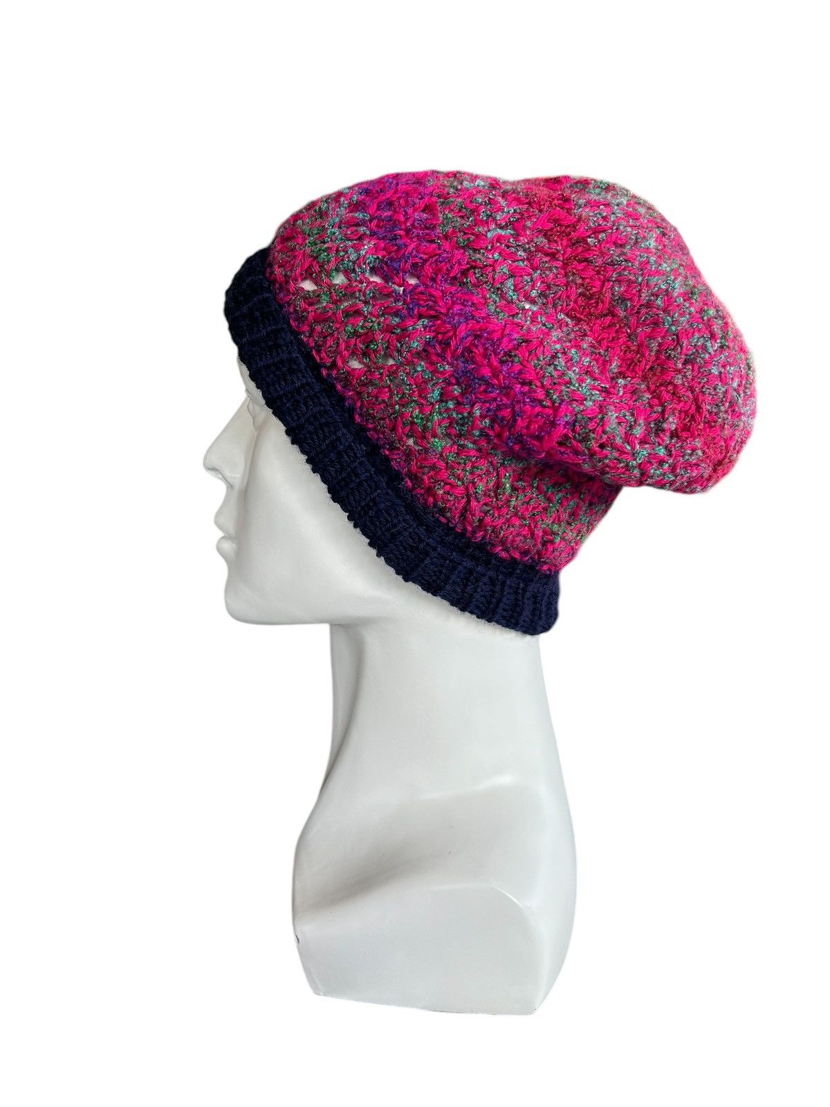 Japanese Brand × Kapital × Vintage Crochet Knitted Handmade Beanie Hats 💀☠️ Size ONE SIZE - 2 Thumbnail