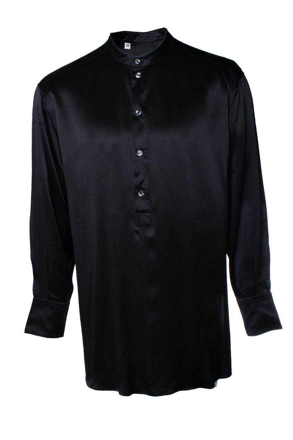 Dolce & Gabbana Dolce & Gabbana, Silk black shirt with round neck Size US M / EU 48-50 / 2 - 1 Thumbnail
