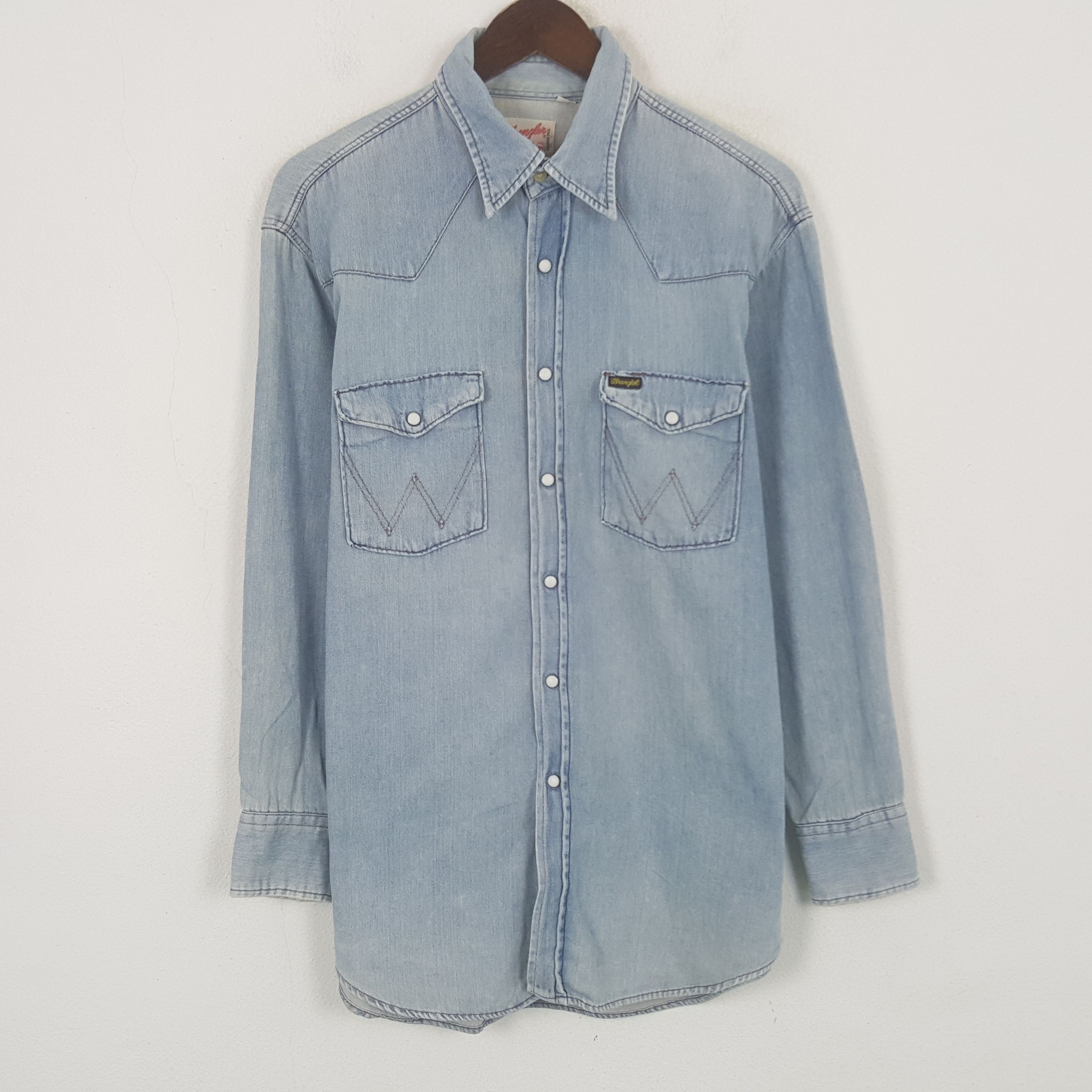 Wrangler Vintage Wrangler Japanese Denim Button Up Shirt Size US M / EU 48-50 / 2 - 1 Thumbnail