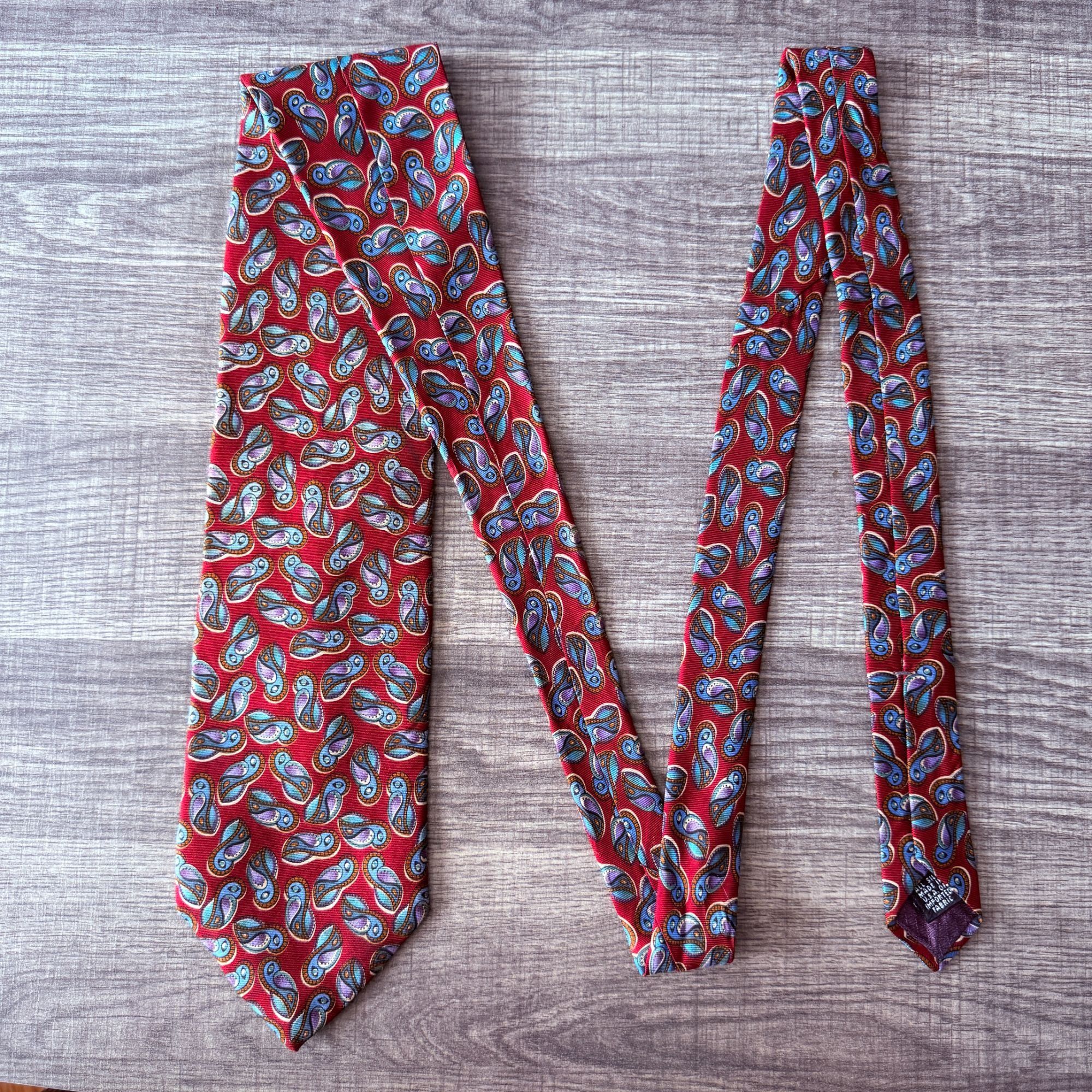 Christian Dior Monsieur Vintage Christian Dior Monsieur Red Paisley All Silk Tie Mad Size ONE SIZE - 8 Thumbnail