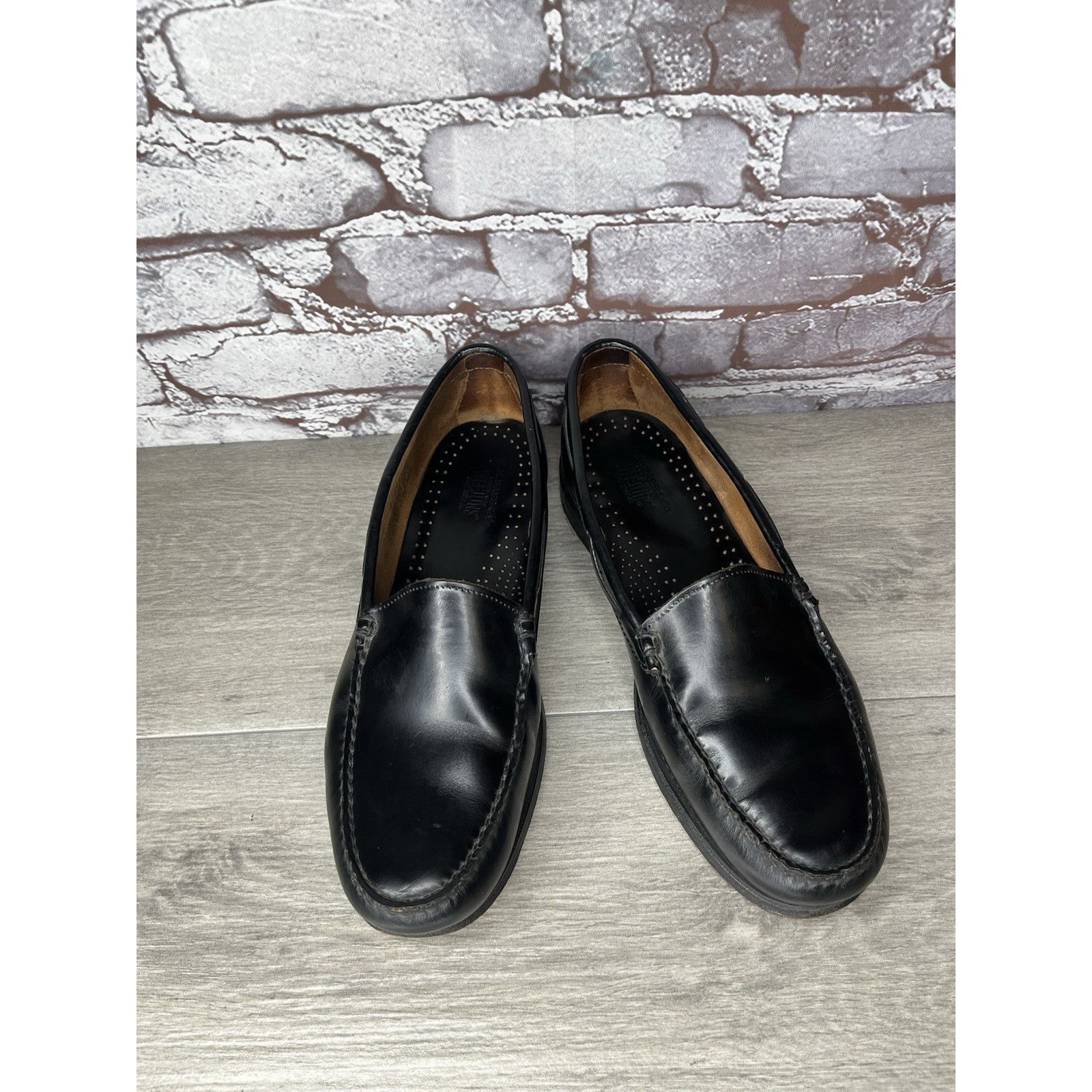 Bass G.H. Bass & Co Weejuns Black Leather Moccasin Loafers Dress Size US 9.5 / EU 42-43 - 14 Thumbnail