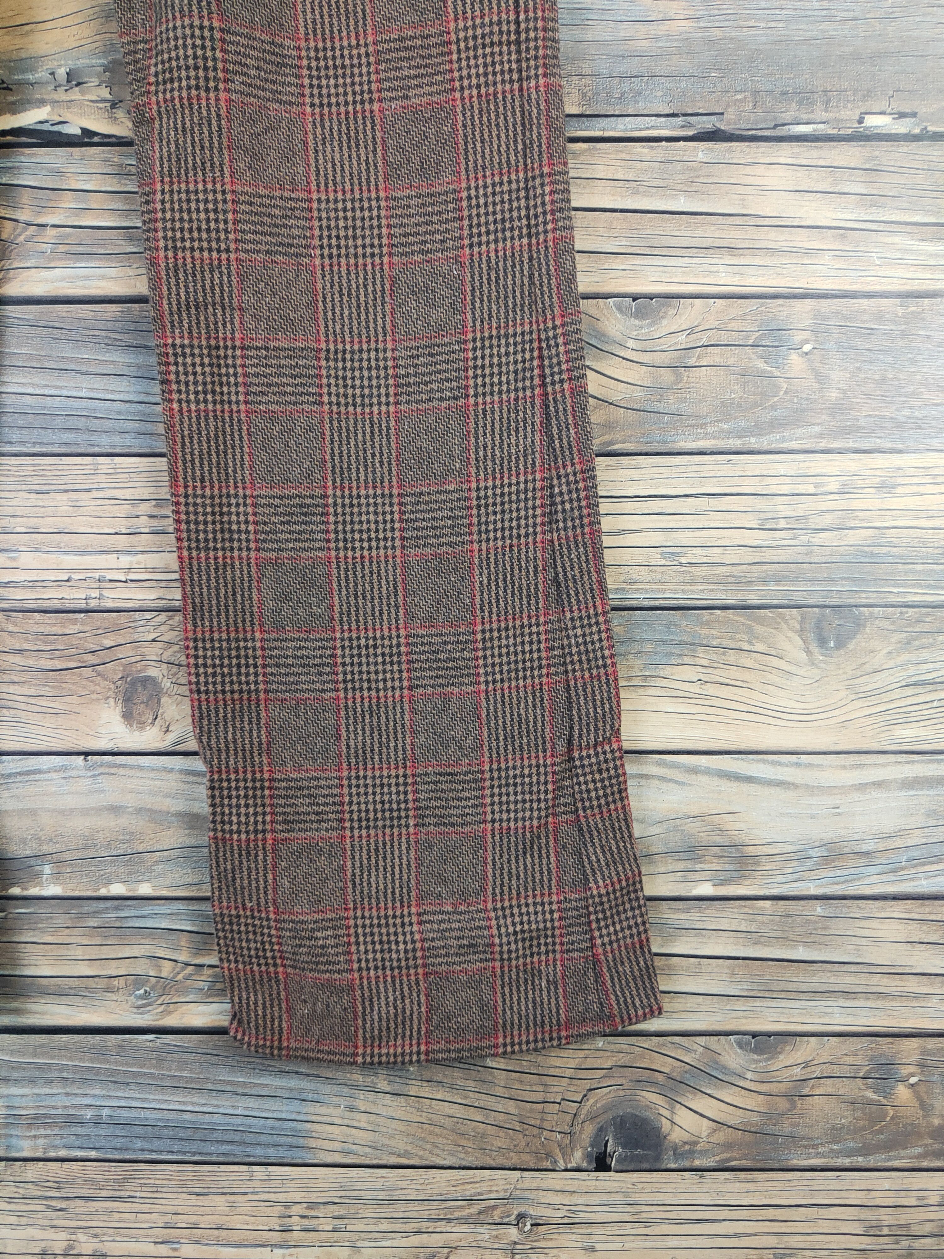 Calvin Klein DL Calvin Klein Brown checkered Wool Casual Pants #701 Size US 27 - 6 Thumbnail