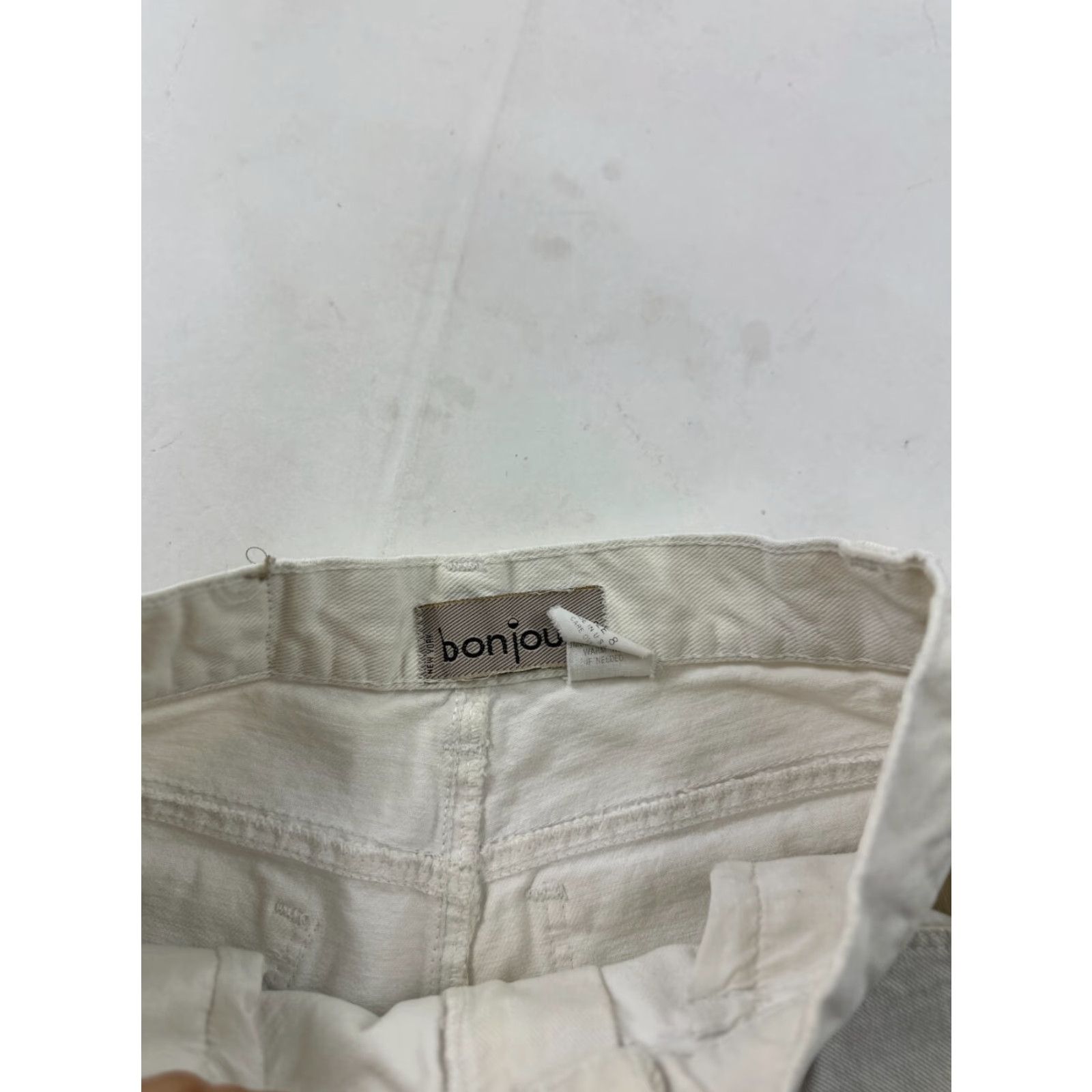 Vintage BonJour Jeans Womens 8 White Denim 5-Pocket High Rise Skinny Ankle Zip Regular Mens Womens Girls etc Size 30" / US 8 / IT 44 - 4 Thumbnail
