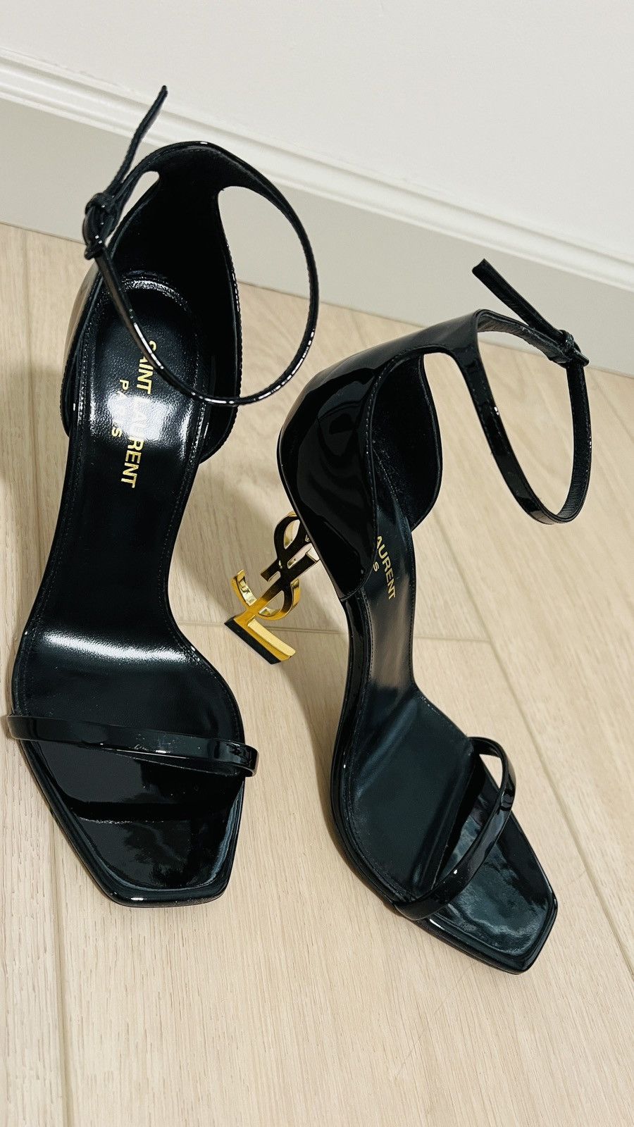 Yves Saint Laurent SAINT LAURENT Opyum embellished patent-leather sandals 38.5 Size US 8.5 / IT 38.5 - 11 Thumbnail
