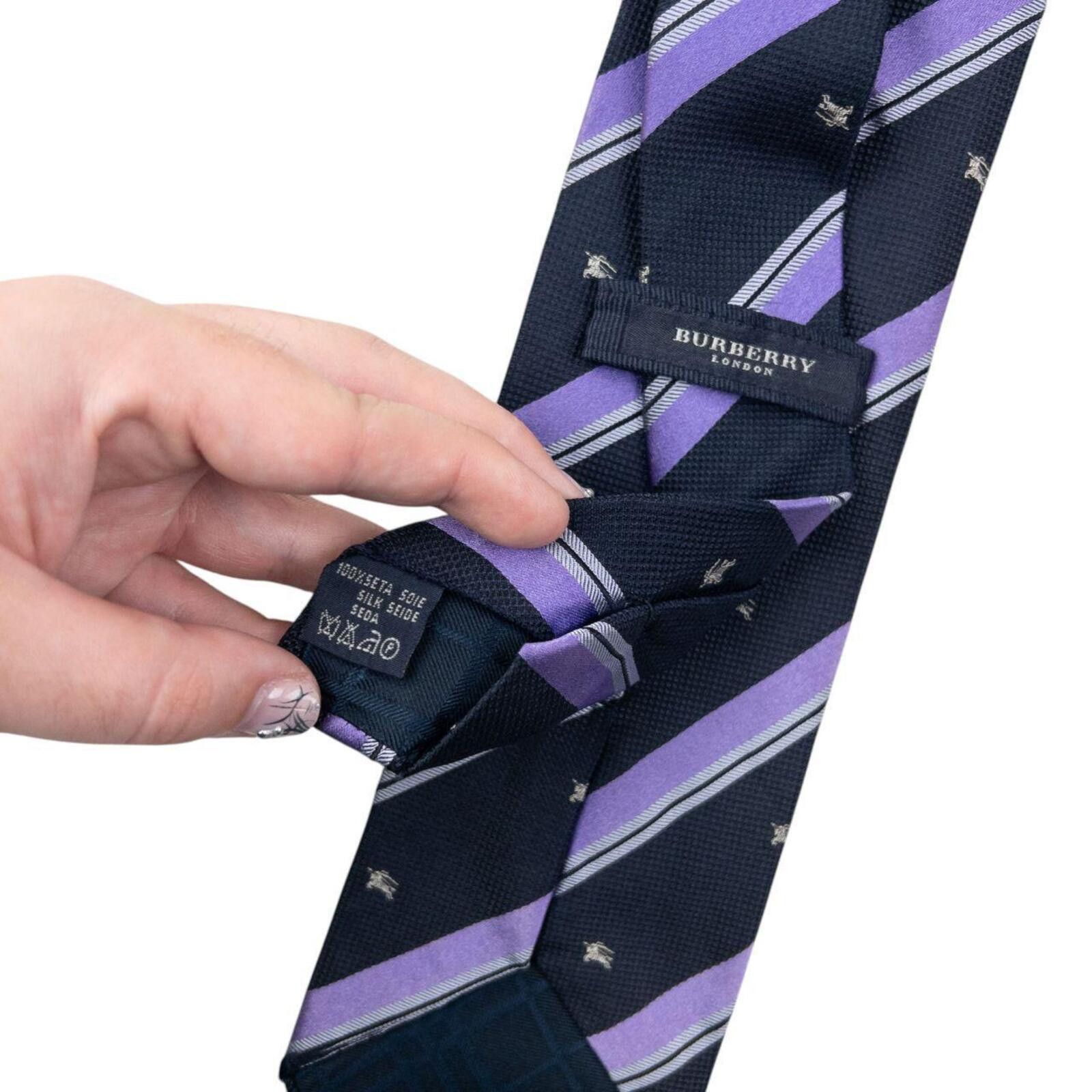 Burberry Vintage 2000s Burberry Striped Monogram Silk Tie Size ONE SIZE - 6 Thumbnail