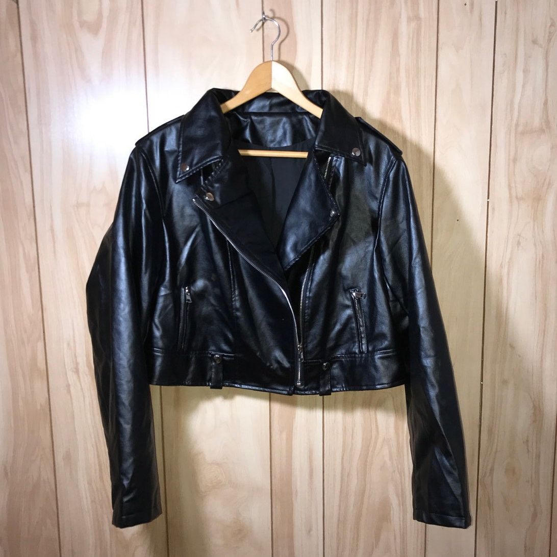 Shein Shein Curve Faux Leather High Neck Long Sleeve Jacket 2XL Size XXL / US 16-18 / IT 52-54 - 1 Thumbnail