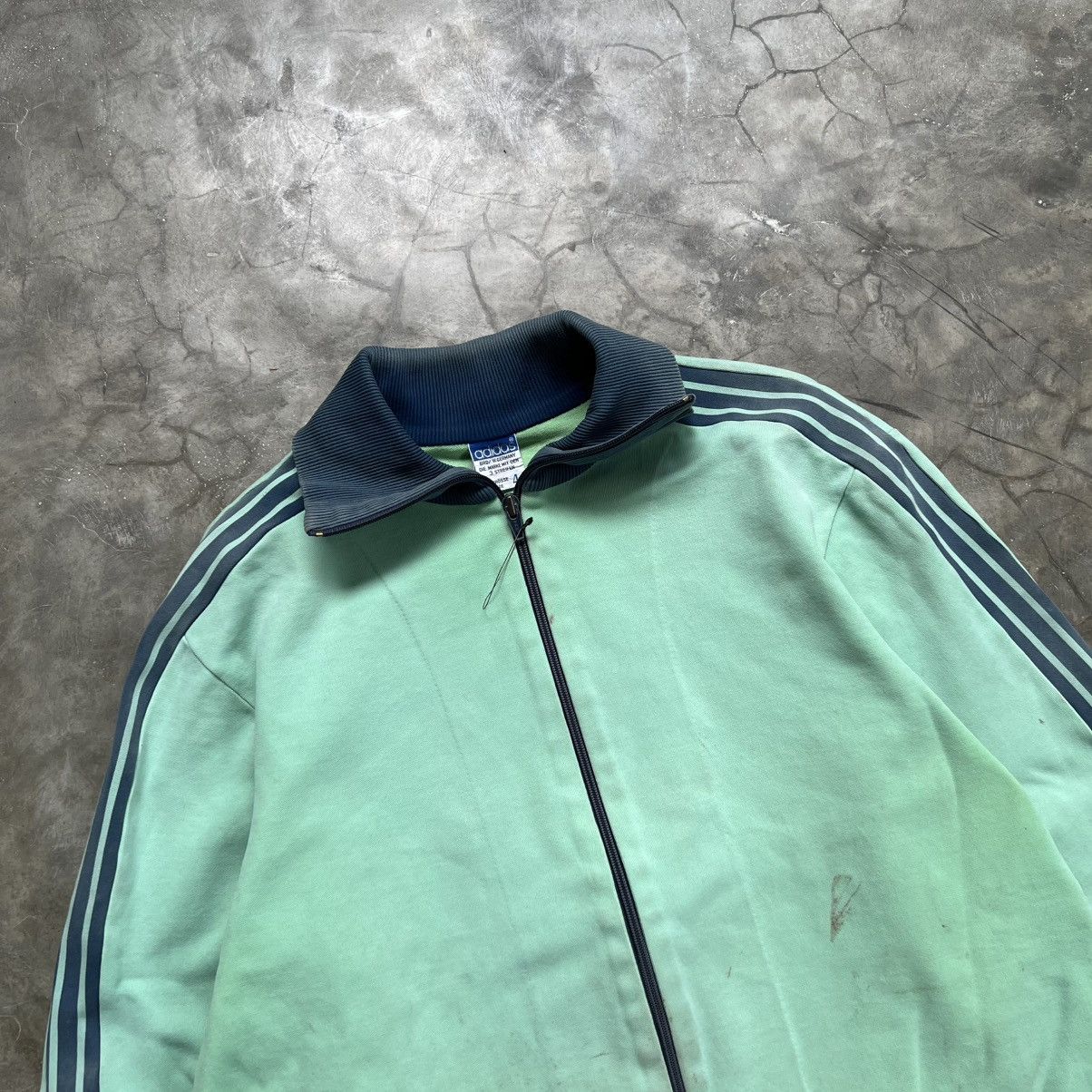 Adidas Vintage 70s Adidas 3 Stripe Distressed Zip Jacket Size US M / EU 48-50 / 2 - 2 Thumbnail