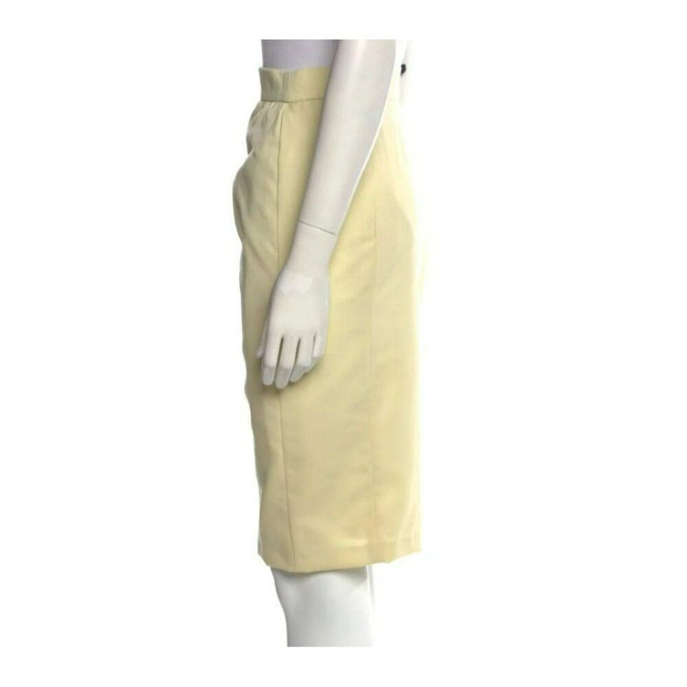 Givenchy Givenchy Zip Skirt L US10 FR42 – Pastel Yellow, Slim Fit, P Size 32" / US 10 / IT 46 - 4 Thumbnail