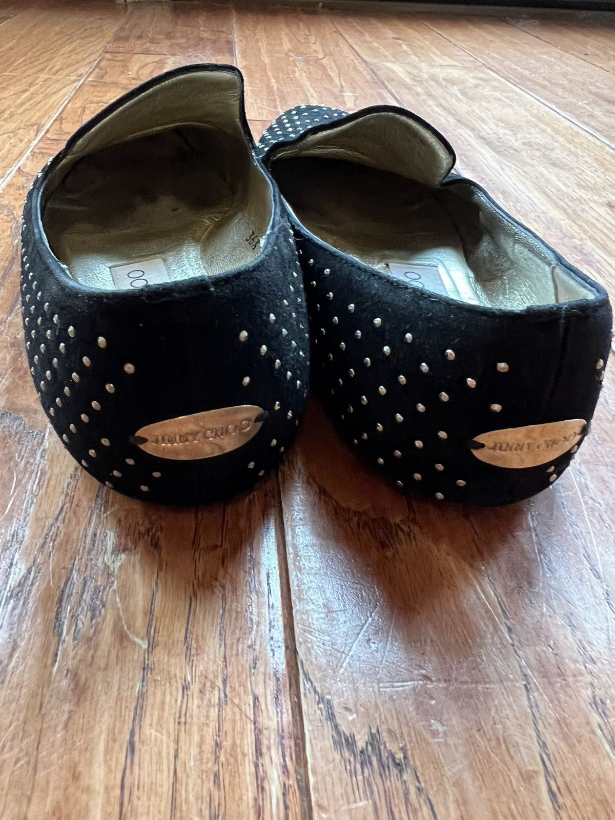 Jimmy Choo Jimmy Choo Gold Studded Suede Loafers Size US 6.5 / IT 36.5 - 3 Thumbnail