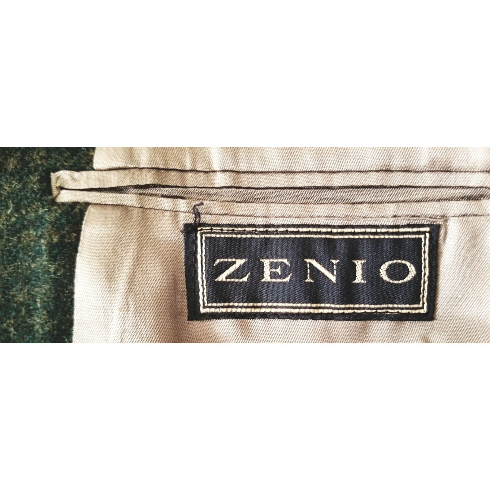 Hunter VINTAGE Zenio 40R Double Breasted Sport Coat Jacket Green Tweed Wool Men Blazer Size 40R - 5 Thumbnail