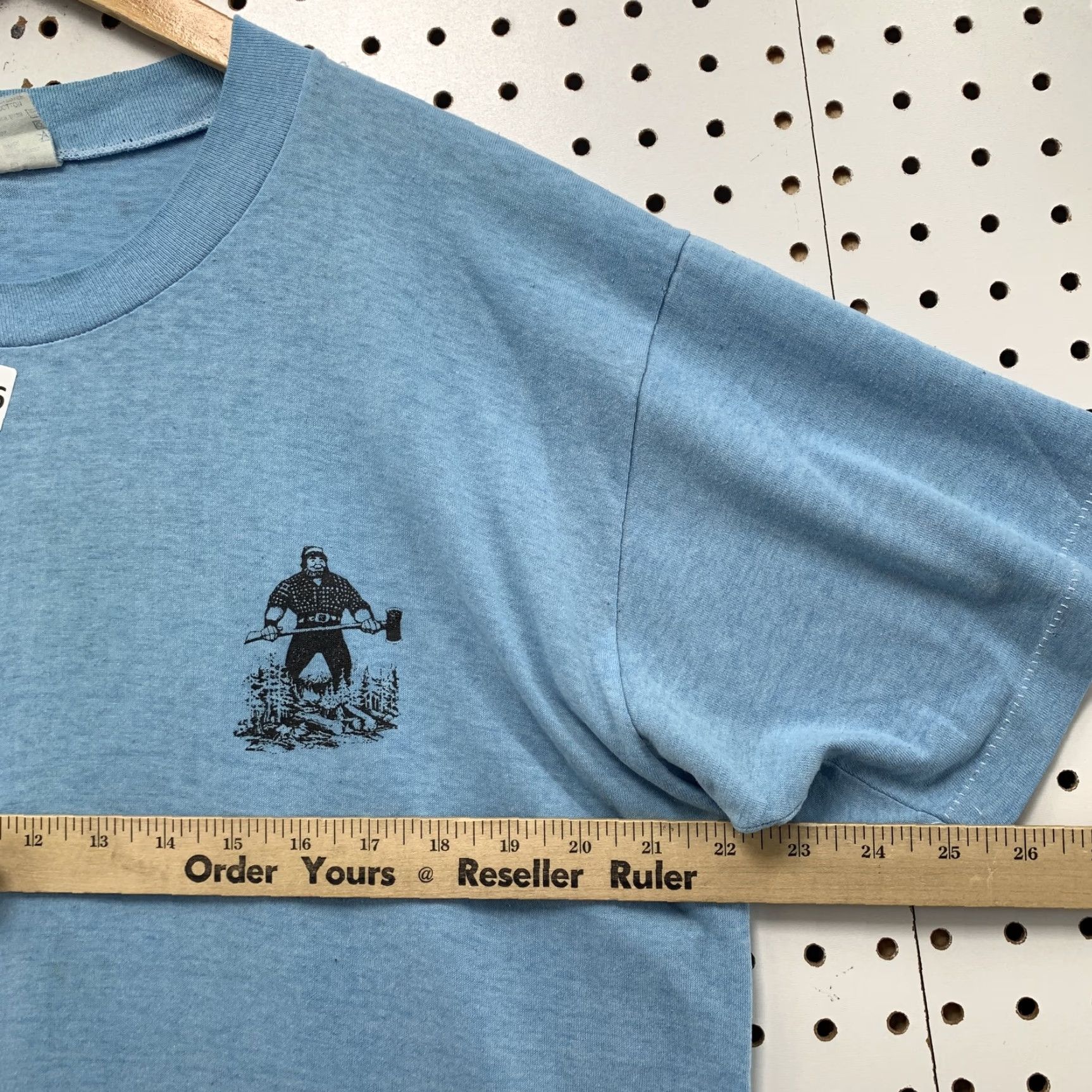 Lumberjack VINTAGE HEFT Shirt Mens XL Blue 80s Paul Bunyan Lumberjack USA Crew Neck Short Sleeve Size US XL / EU 56 / 4 - 5 Thumbnail