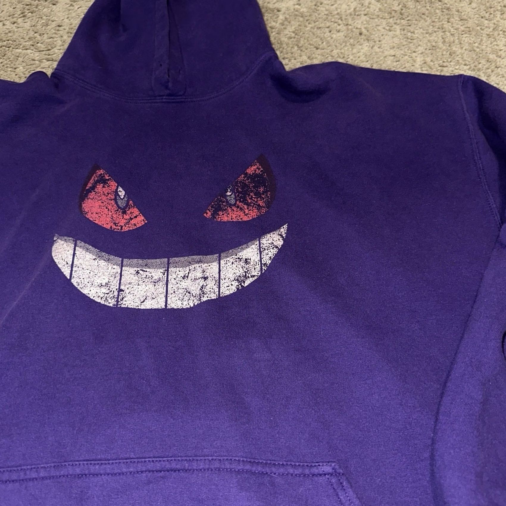 Gildan VINTAGE Pokemon Gengar Hoodie Mens 2XL Pullover Y2K Purple Graphic Print Size US XXL / EU 58 / 5 - 3 Thumbnail