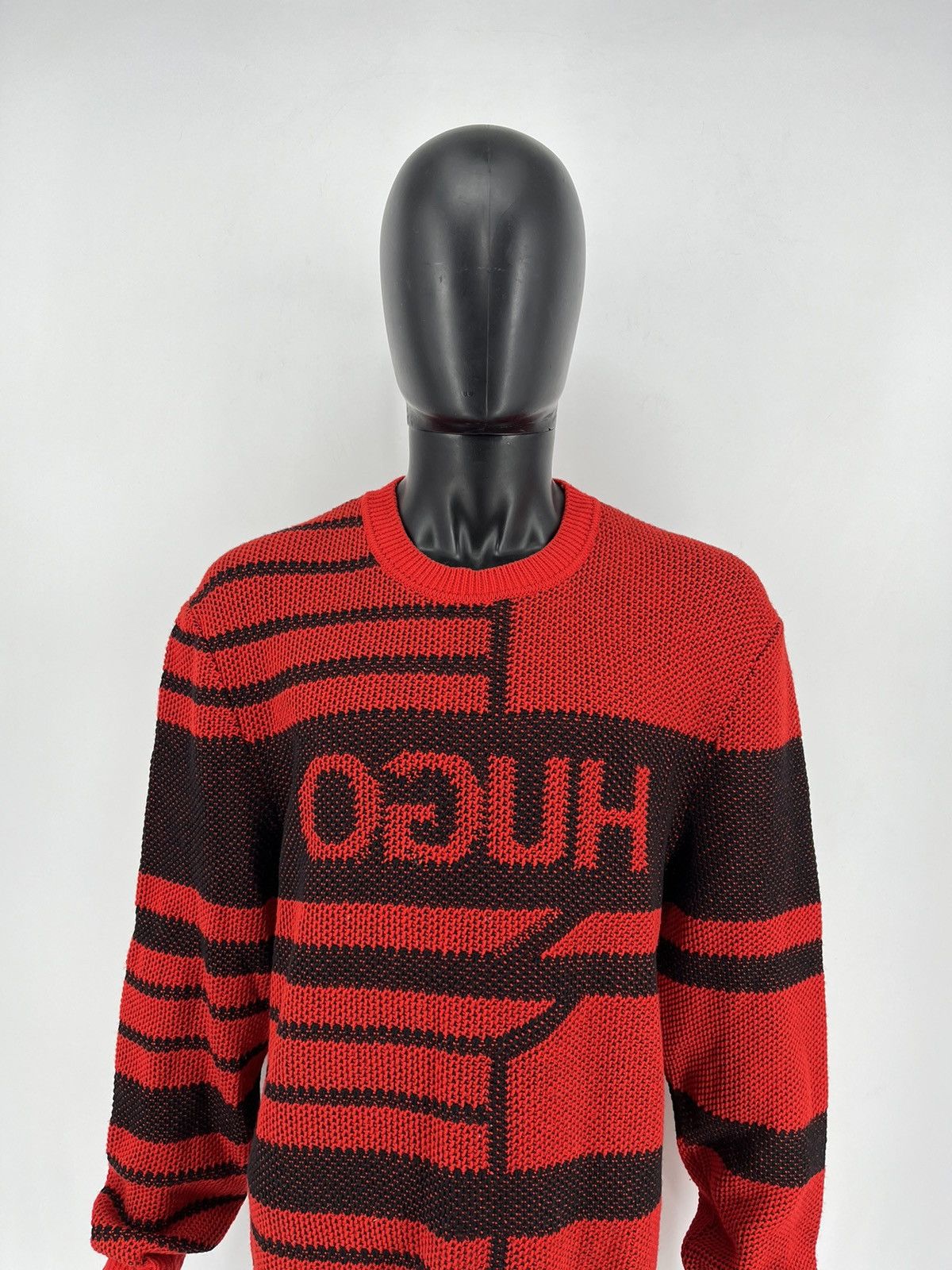 Hugo Boss Hugo Oversized Jacquard Knitted Jumper Wool with Reversed Size US XL / EU 56 / 4 - 8 Thumbnail