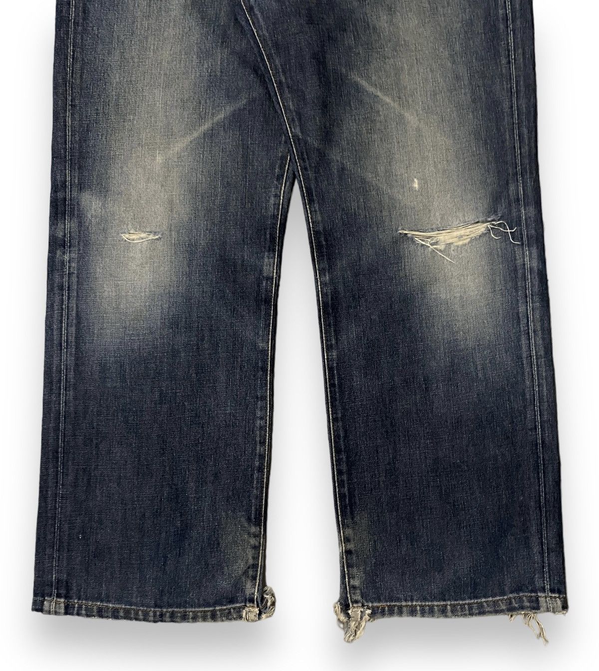Edwin × JNCO × Le Grande Bleu (L.G.B.) Edwin Japan 503z Edition Distressed Blue Jean Straigt Cut h' Size US 33 - 7 Thumbnail