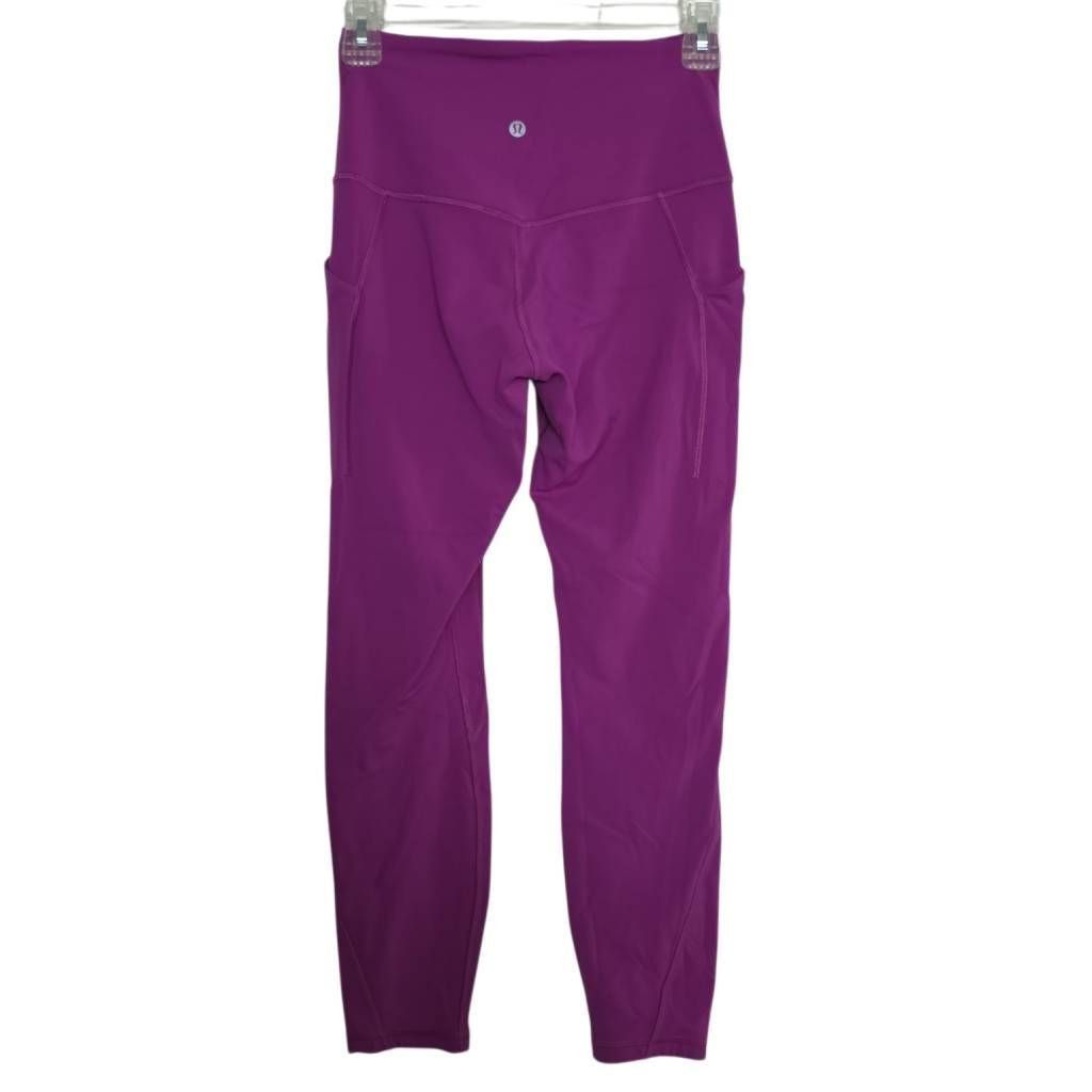 Lululemon Lululemon Women's Size 6 Purple Compression Leggings with Po Size 28" / US 6 / IT 42 - 2 Thumbnail