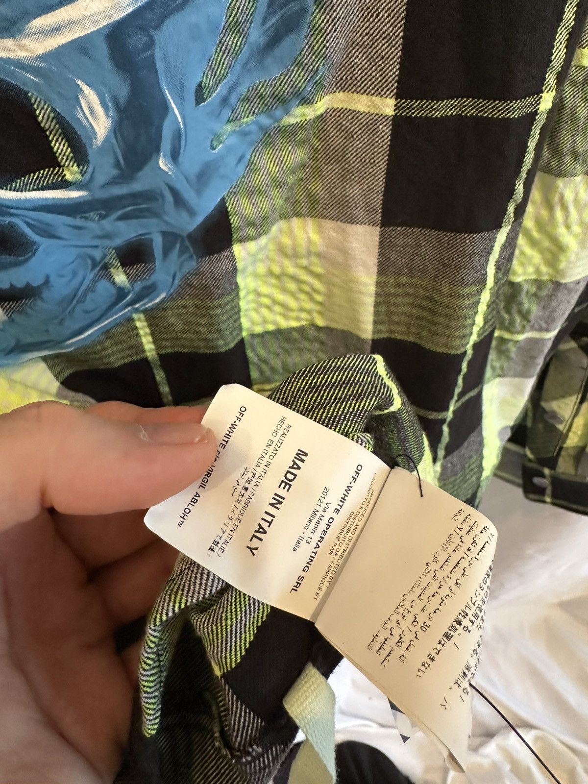 Off-White Off-White Yellow Plaid Zip Up Shirt Size US XL / EU 56 / 4 - 8 Thumbnail