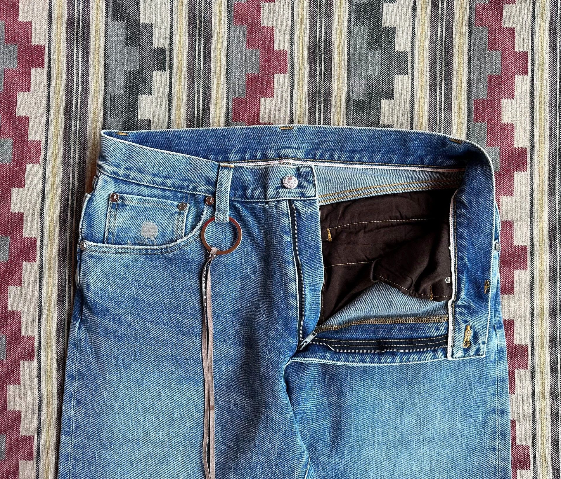 Mastermind Japan MMJ 21SS Skull Emb 2-Waist Crystal Washed Selvage Jeans L Size US 34 / EU 50 - 3 Thumbnail