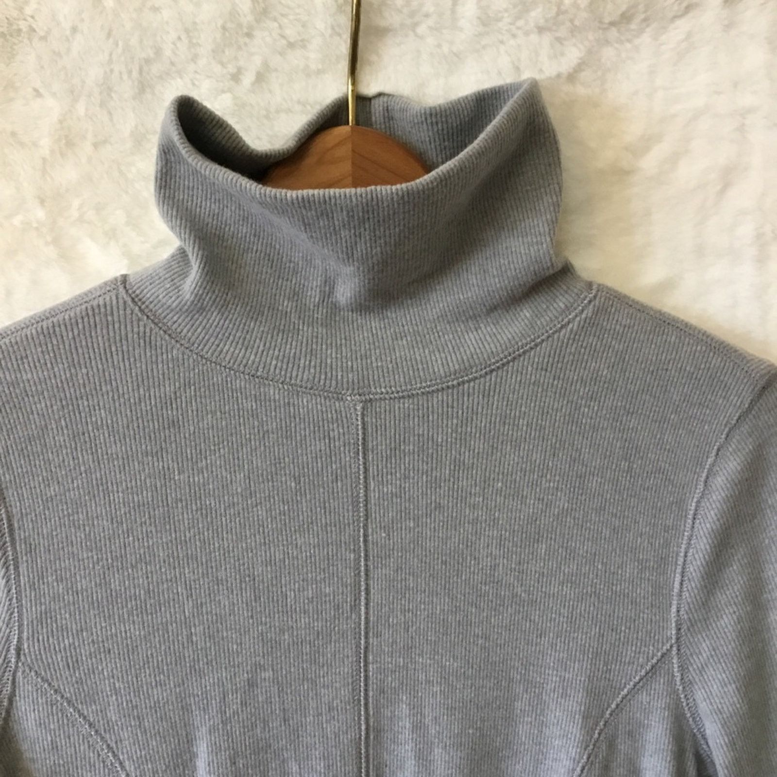 Other UpWest Gray Cozy Rib Long Sleeve Turtleneck Dress Size M / US 6-8 / IT 42-44 - 10 Thumbnail