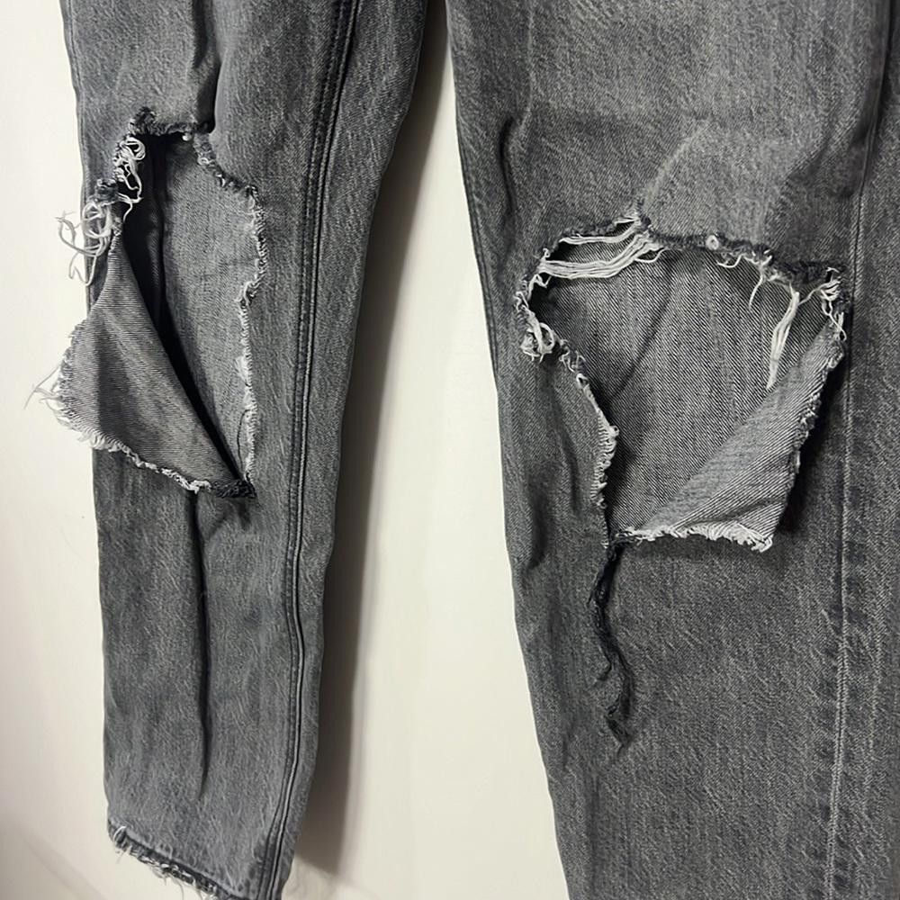 American Eagle Outfitters American Eagle Distressed Gray Jeans Size 27" / US 4 / IT 40 - 5 Thumbnail