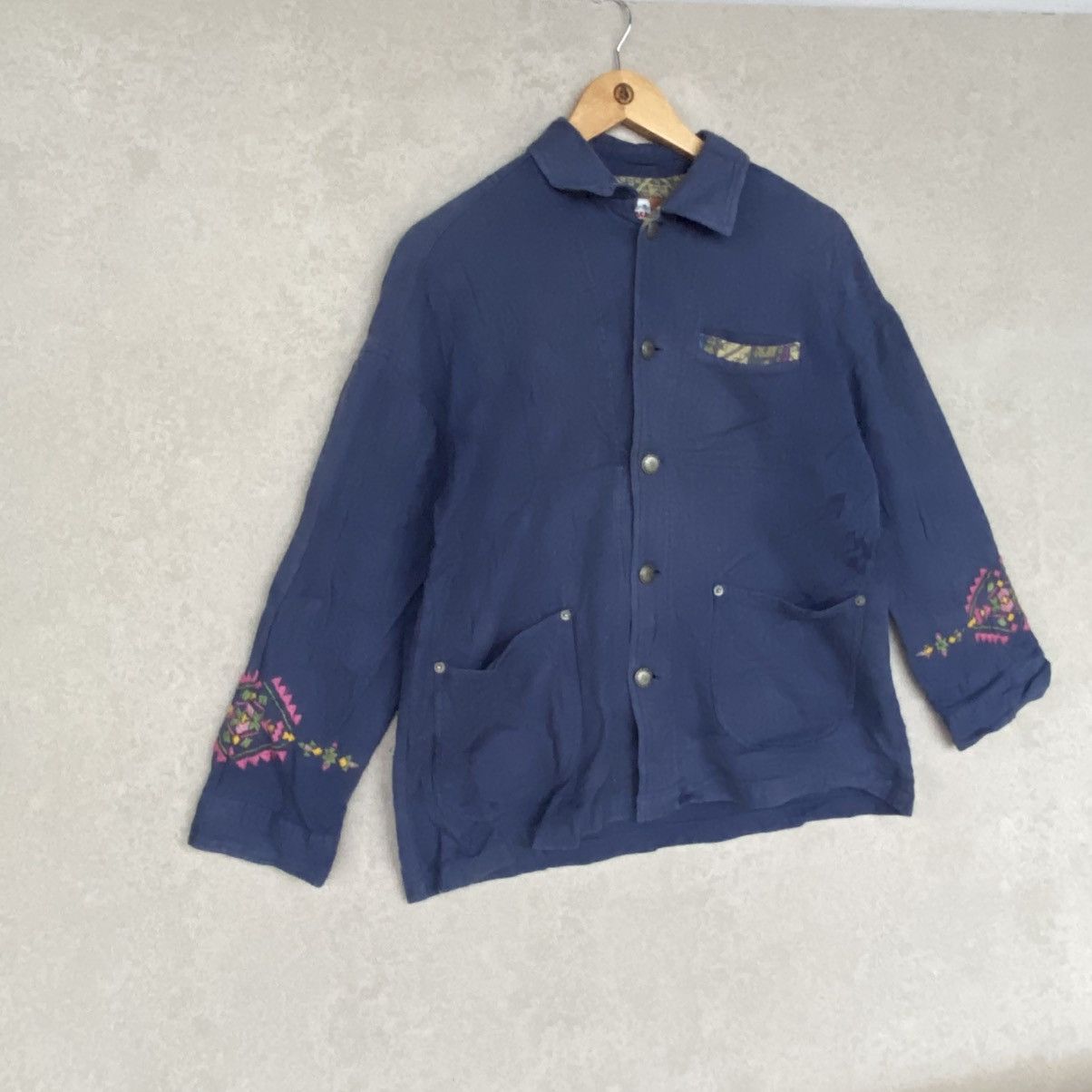 Other Vintage Titicaca Cotton Jacket Full Button Embroidered Blue Size M / US 6-8 / IT 42-44 - 3 Thumbnail