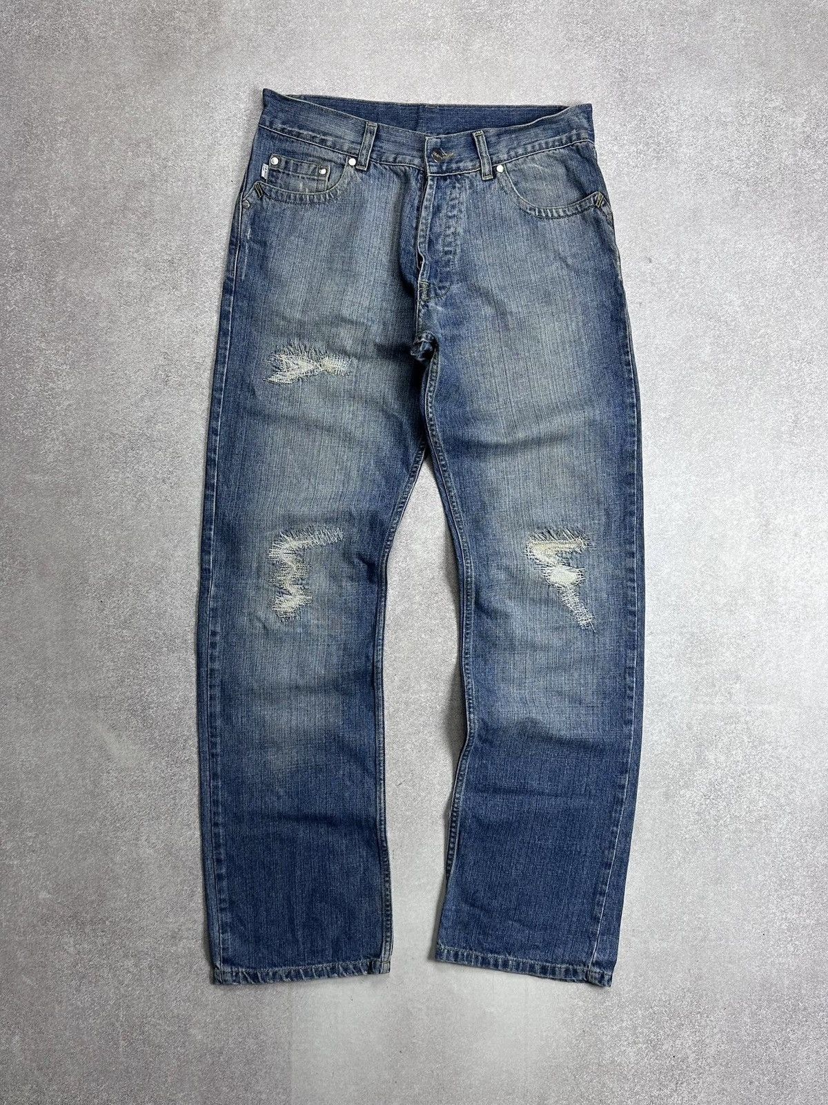 Iceberg Vintage 90s Iceberg Patchwork Baggy Jeans 33 Size US 33 - 1 Thumbnail