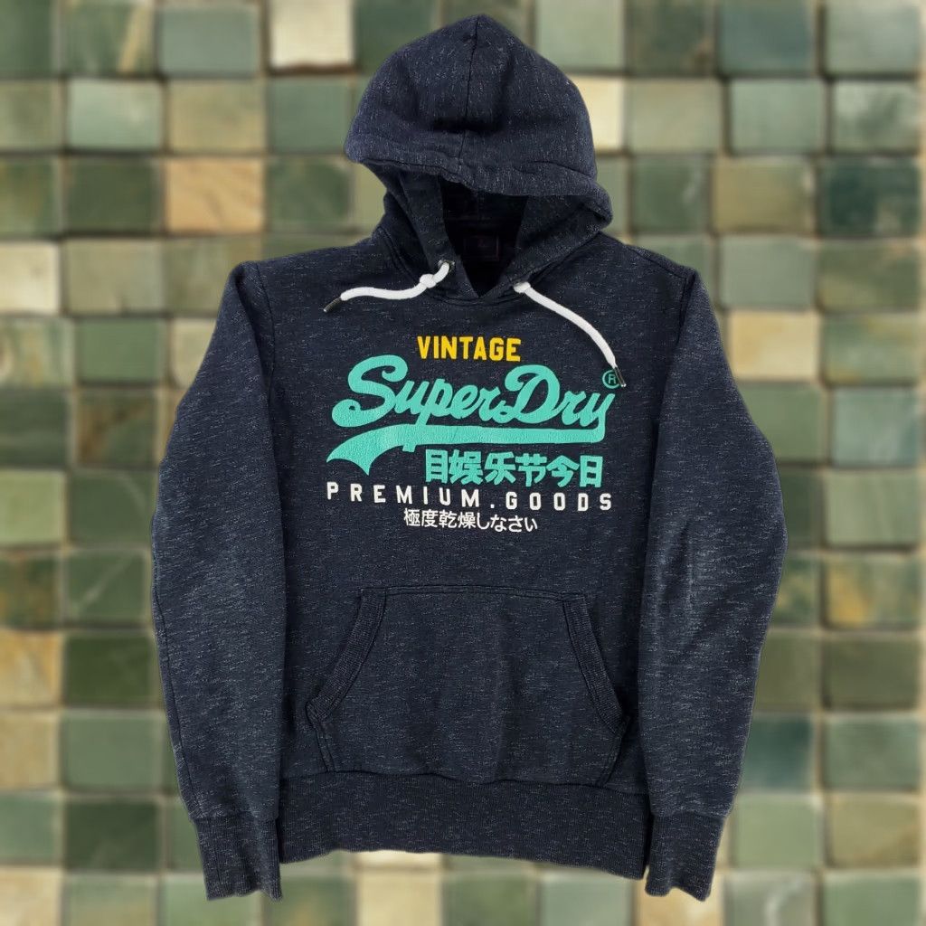 Superdry Superdry Hoodie Sweatshirt Gray Mens S Drawstring Spellout Big Center Logo Hoodie Size US S / EU 44-46 / 1 - 1 Thumbnail