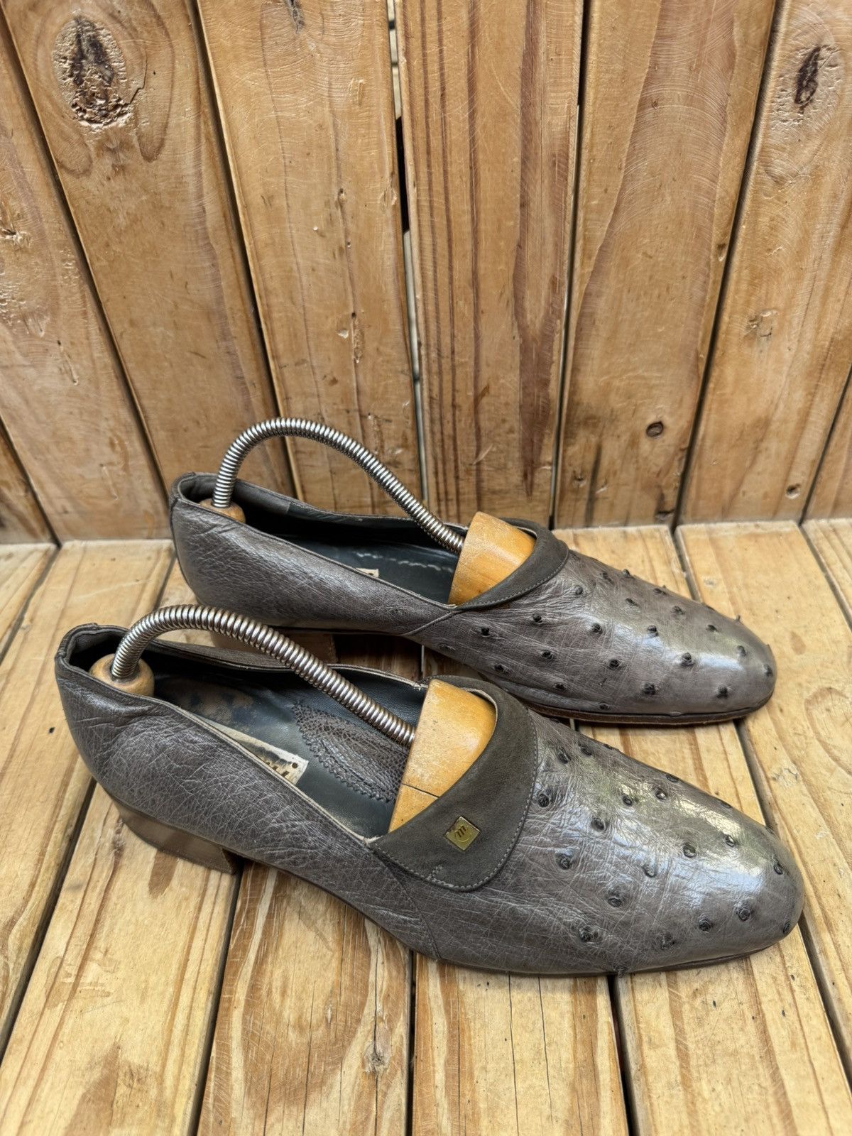 Mauri Vintage Mauri ostrich skin Men’s leather dress shoes UK 9.5M Size US 10 / EU 43 - 3 Thumbnail