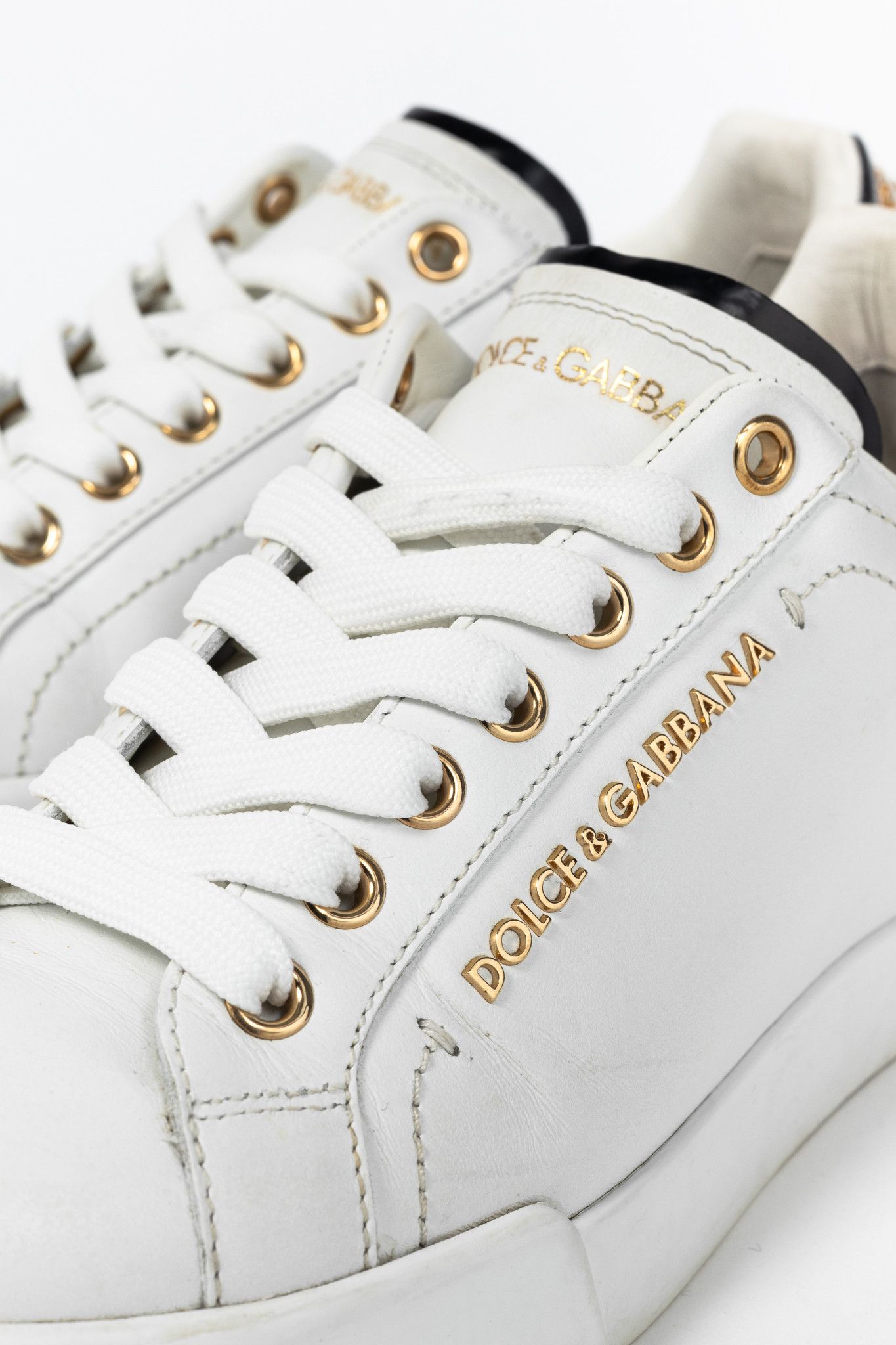 Dolce & Gabbana Dolce & Gabbana Portofino Leather Pearl-Embellished Sneakers Size US 5.5 / IT 35.5 - 6 Thumbnail