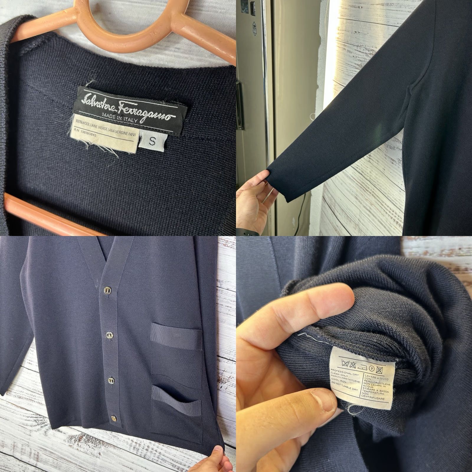 Salvatore Ferragamo VINTAGE Salvatore Ferragamo Navy Blue 100% Wool Cardigan Sweater Adult Small Navy Blue Wool Cardigan Women/Sweater Vintage Ferragamo Cardigan Size S / US 4 / IT 40 - 8 Thumbnail