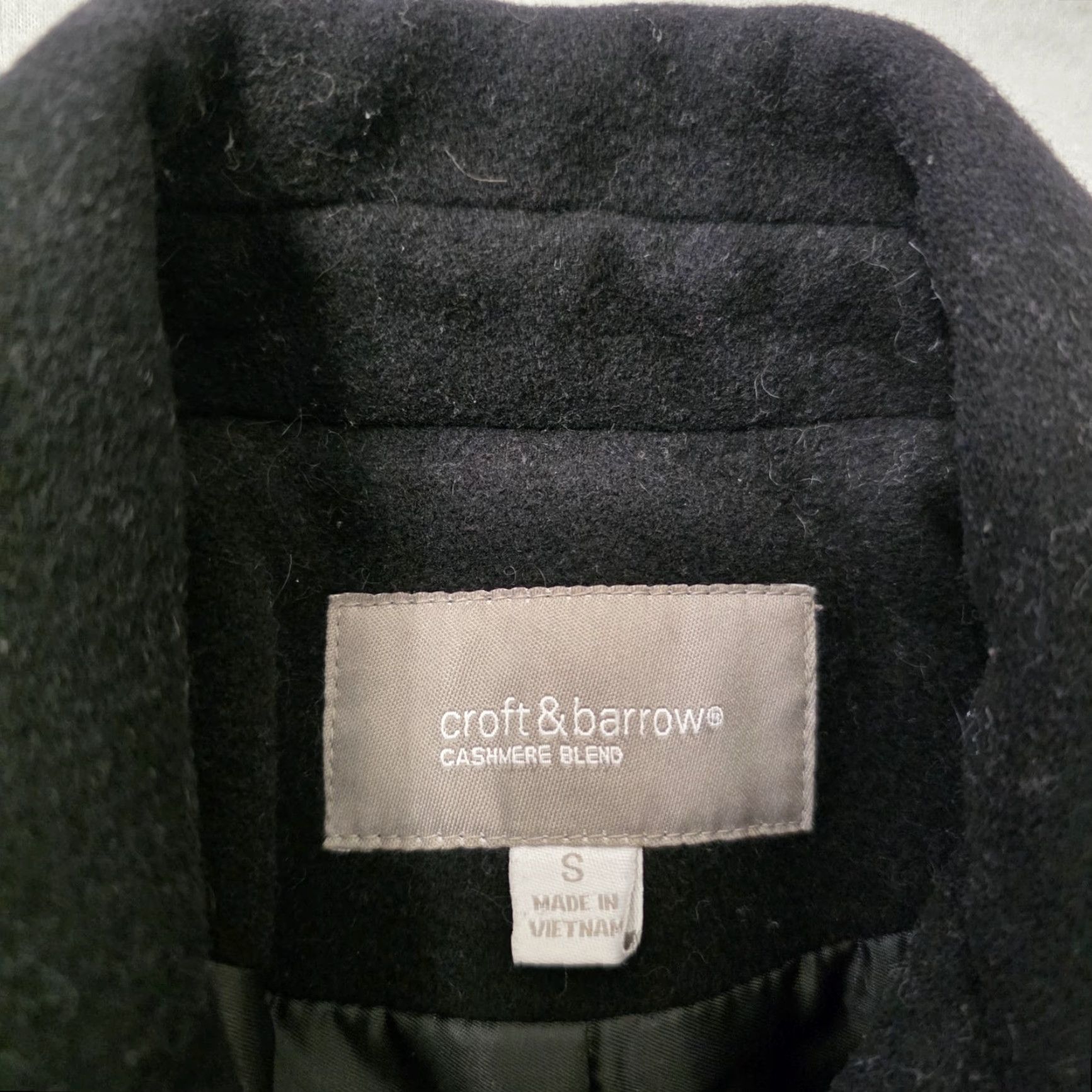 Croft & Barrow VINTAGE Croft Barrow Coat Womens Small Black Double Breasted Cashmere Wool Blend Pea Coat Mens? No. Size S / US 4 / IT 40 - 3 Thumbnail
