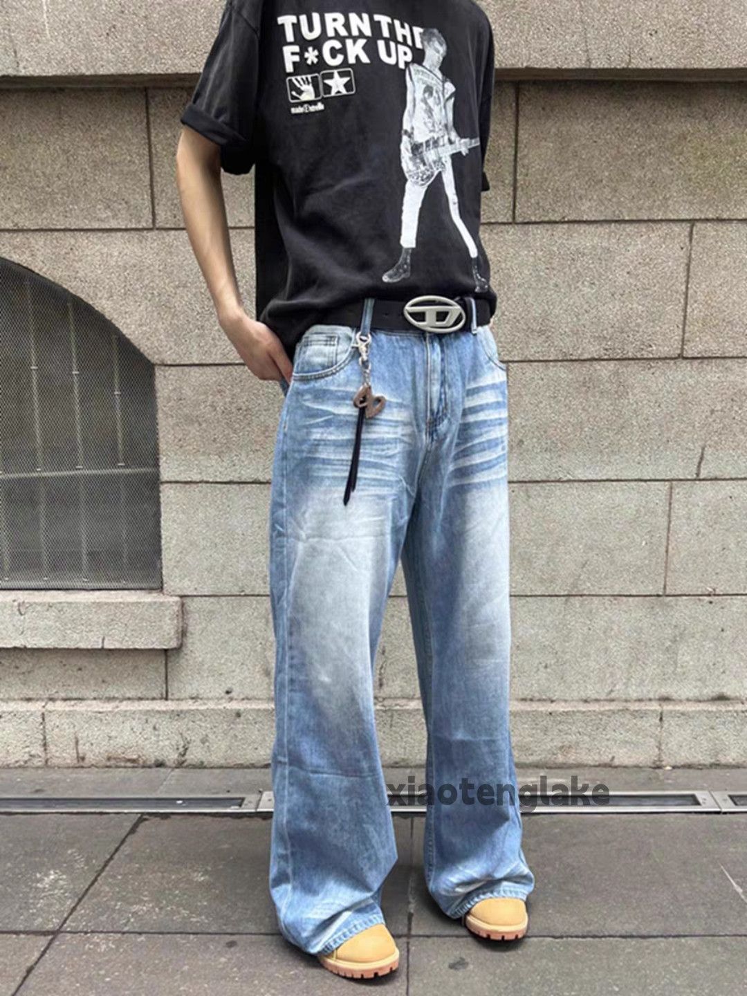 Jean Unisex washed faded cleanfit yuppie y2k baggy jeans Size US 32 / EU 48 - 7 Thumbnail